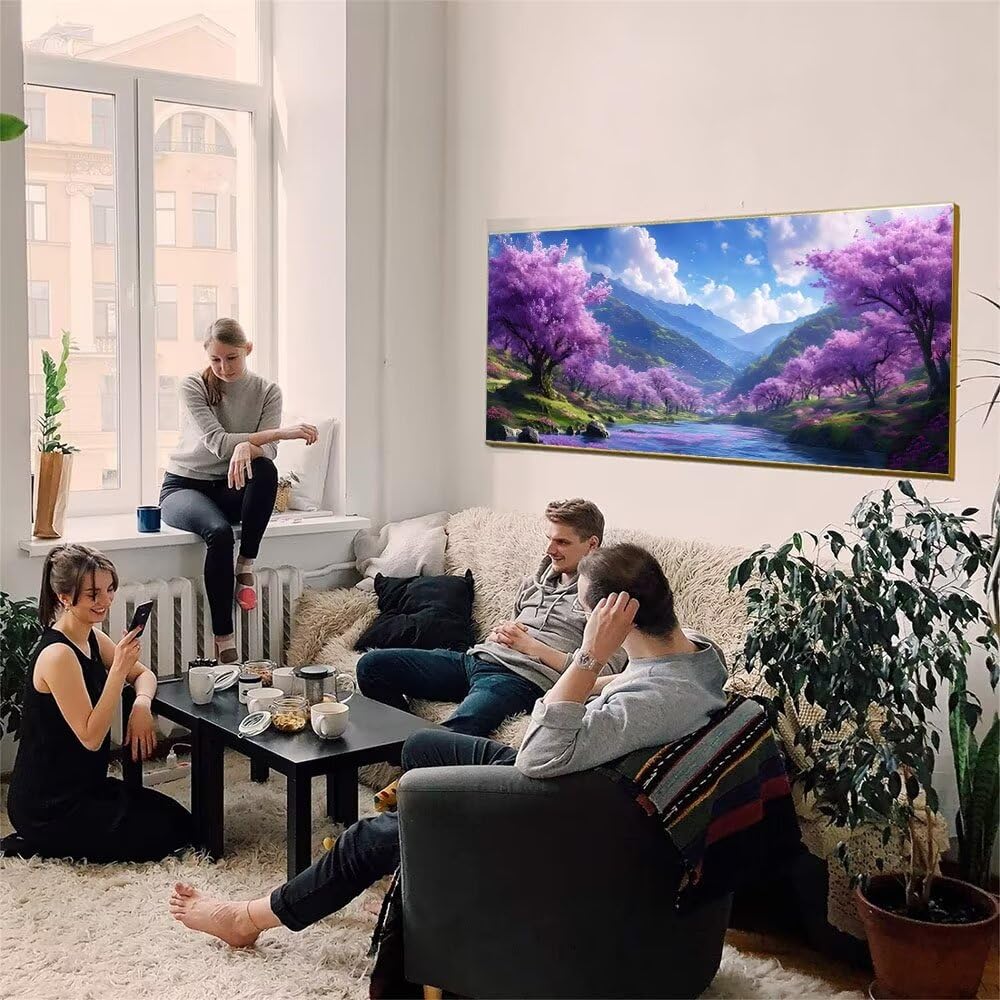 Malen Nach Zahlen Erwachsene xxl, Paint by Numbers Malen Nach Zahlen Landschaft, DIY Geschenk Art mit Pinseln und Acrylfarben Handgemalt Ölgemälde Leinwand für Home Décor, Ohne Rahmen 80x160cm W-703