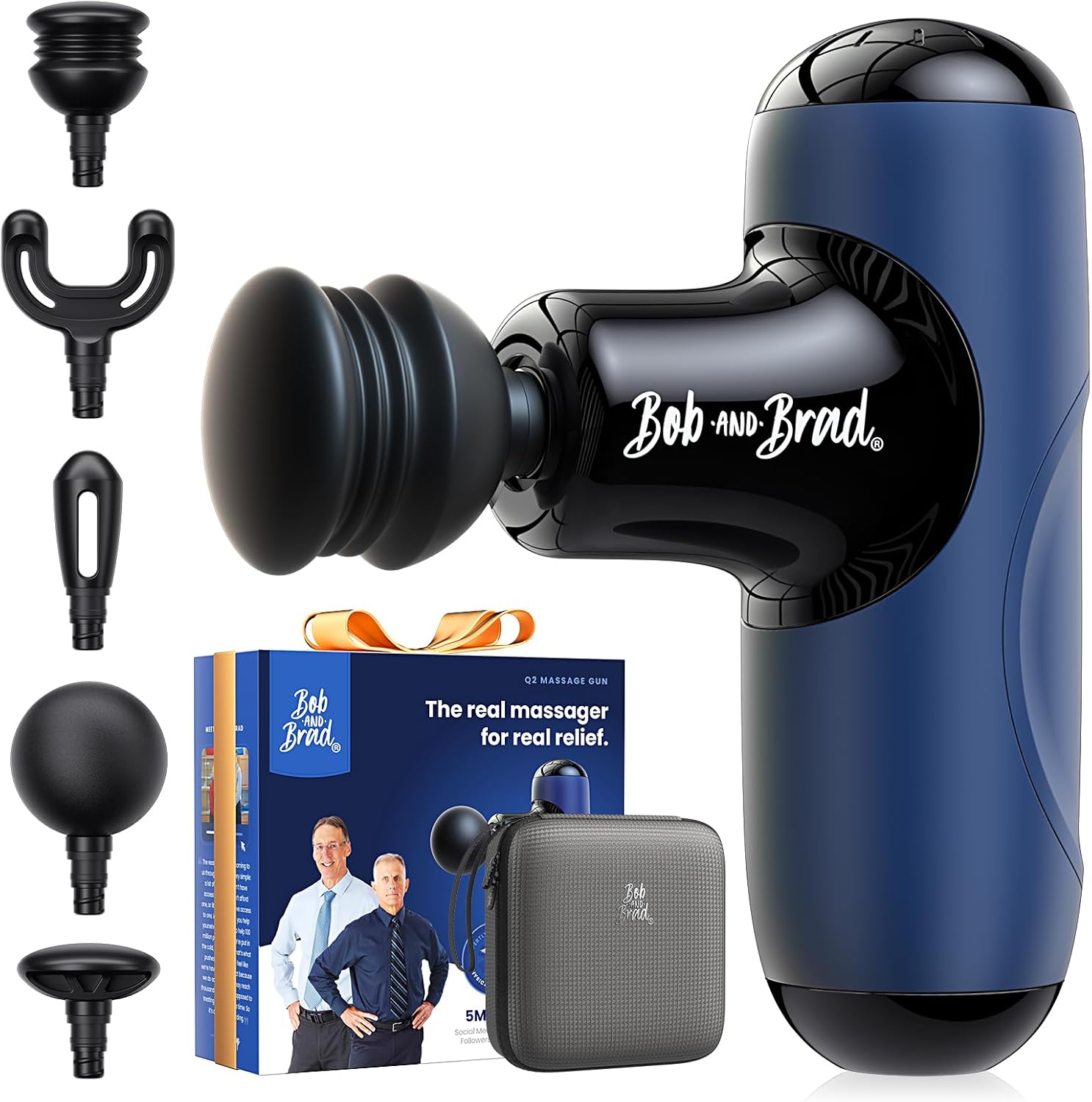 BOB AND BRAD Q2 Mini Massage Gun, Powerful Pocket-Sized Massager, Portable Muscle Massage Gun, Ultra Small & Quiet Massager with Carry Case for On The Go Usage, Gifts for Women Men Athletes