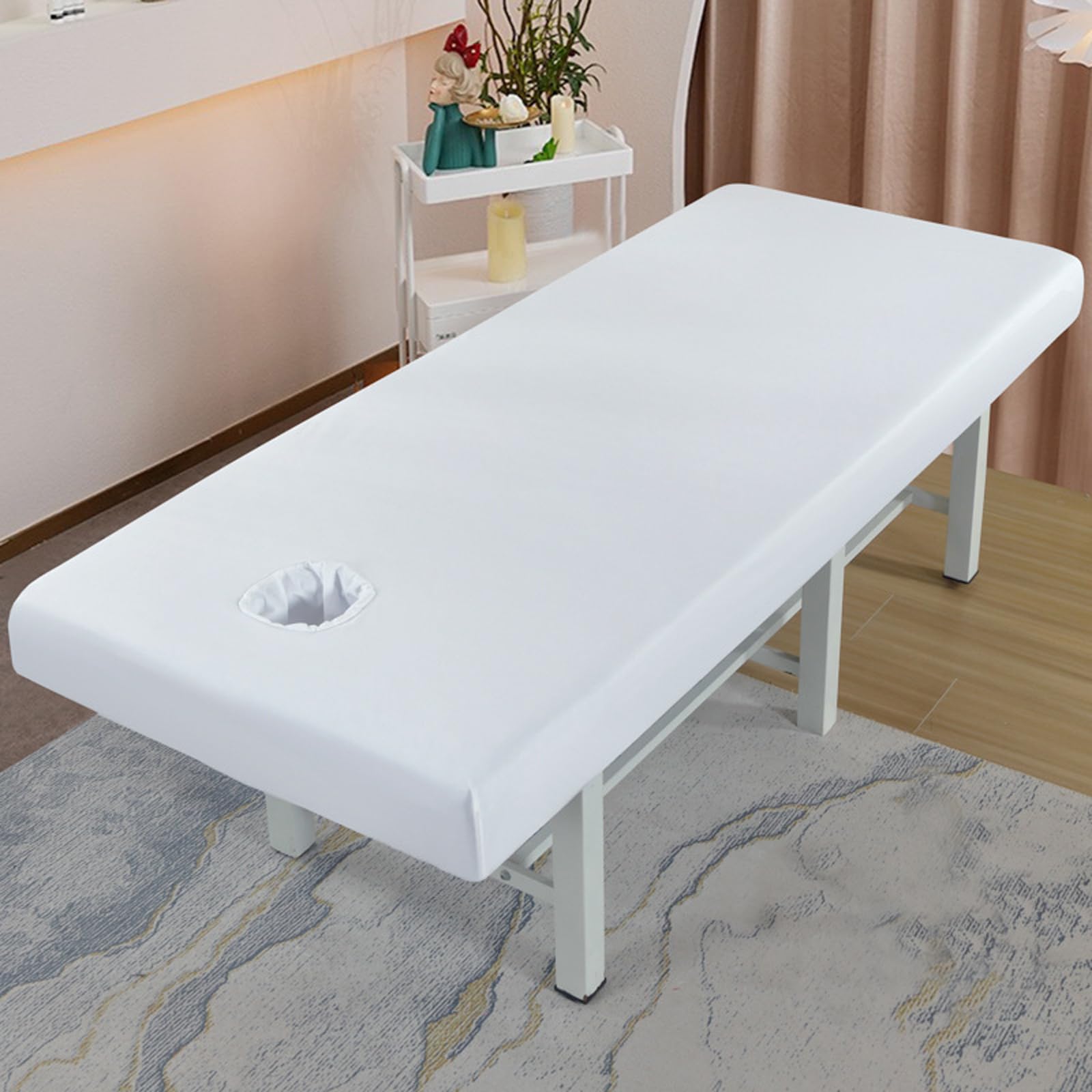 Premium Reusable Massage Table Sheets Bed Cover 75 x 31.5 Inches with Face Hole, Fitted Table for Master Massage, Mat for Esthetician, Waterproof,