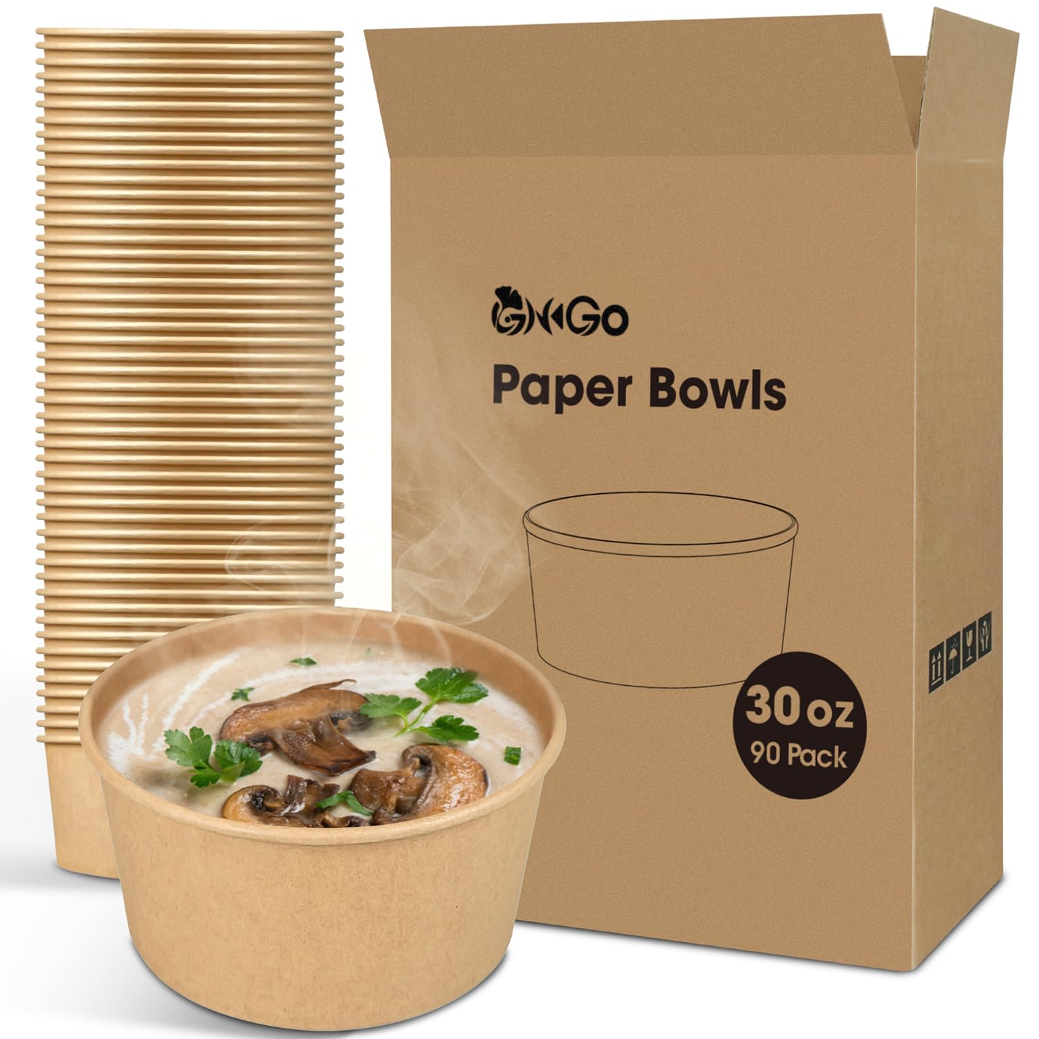 Ginkgo 90pk 30oz Bowls