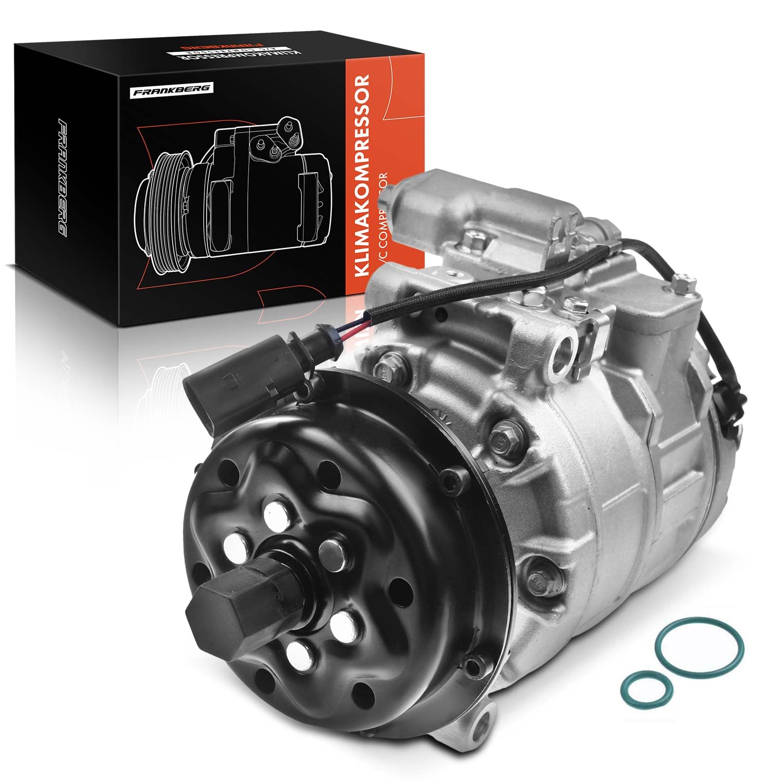 Frankberg Klimaanlagen Kompressor mit Kupplung Kompatibel mit California T5 Camper 7EC 7EF 7EG 7HC 7HF Multiva.n V 7EF 7EM 7EN 7HF 7HM 7HN Touare.g 7L6 7L7 7LA, inkl. Öl vorbereift