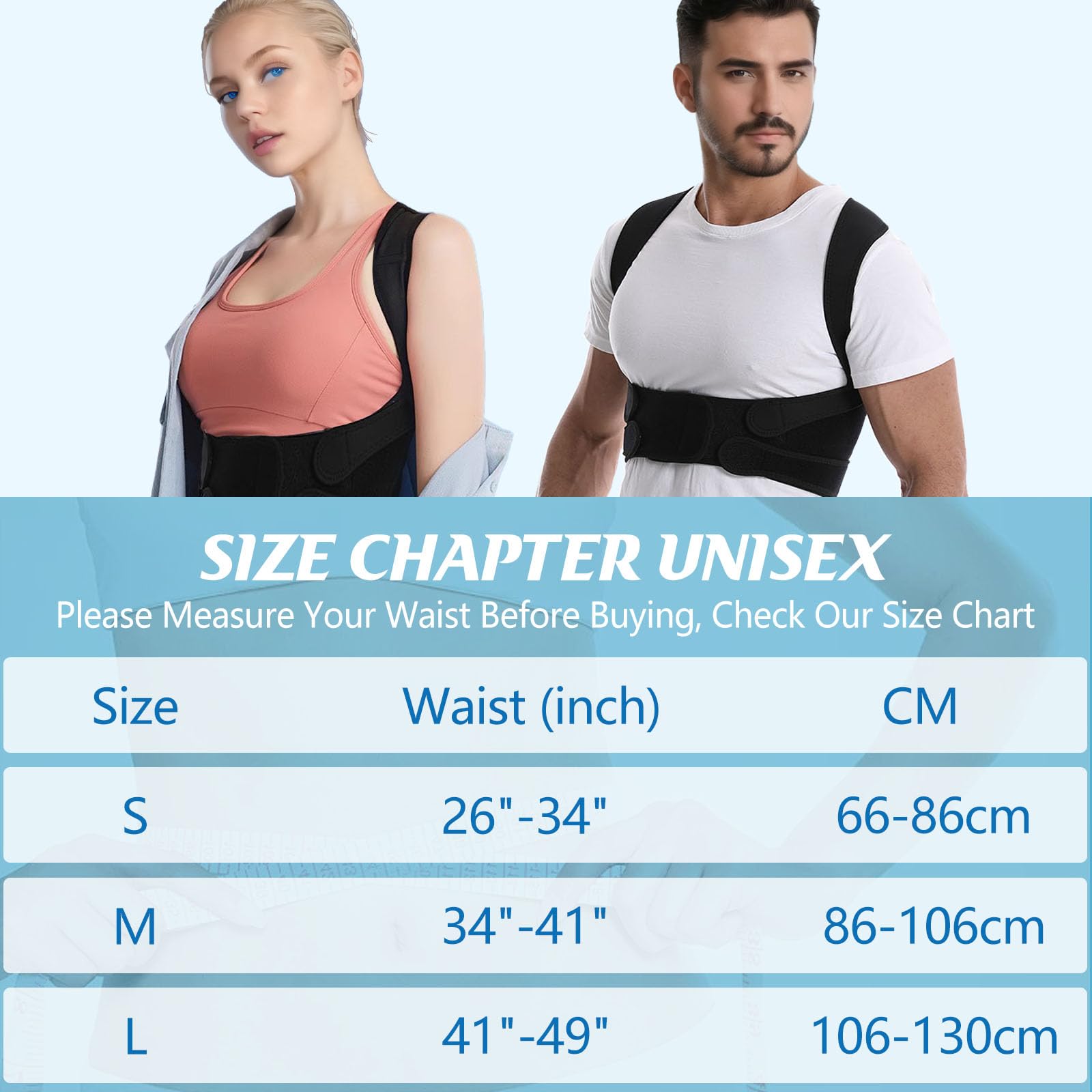 elestyle Correttore Posturale Spalle Schiena, Fascia Lombare Supporto Schiena Dritta Regolabile, Busto Correttore Posturale Elastica, Postura Schiena Uomo e Donna, Fascia Posturale Spalle e Schiena(M)