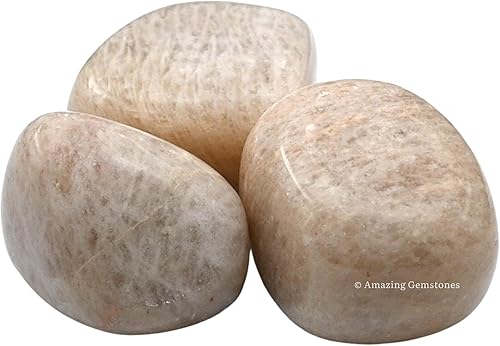 Miniatura 3 de Piedras pulidas de cristal de luna crema de 1 onza, piedras preciosas naturales para curación, cristales de bricolaje para protección
