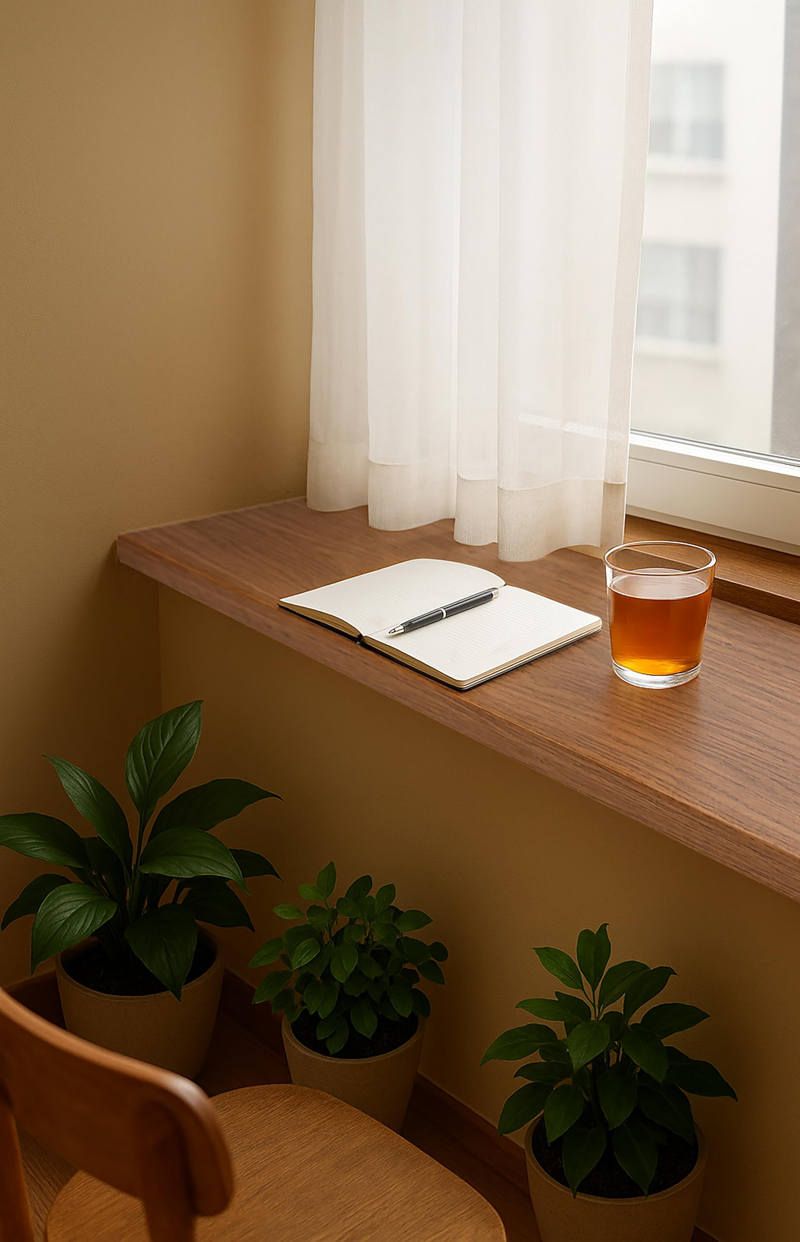 Fensterbank für Innen, Fensterbrett aus PVC mit Abschlusskappen, Pflegeleichte Innenfensterbank aus Kunststoff, für Fenster aus PVC, Holz & Aluminium, 20 x 120 cm, Winchester
