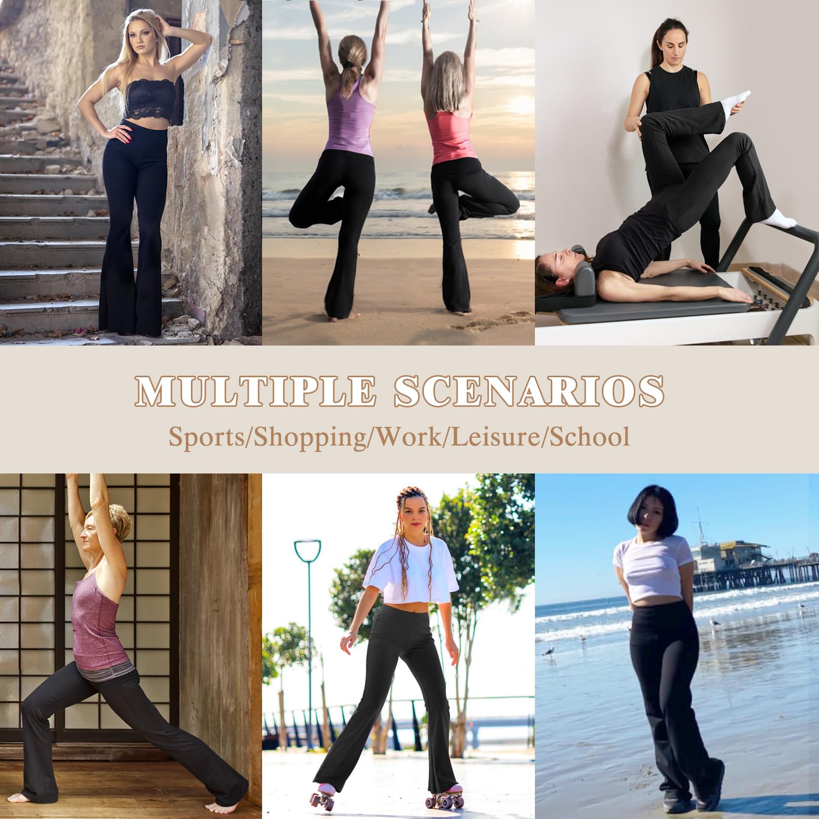 Damskie spodnie do jogi Legginsy łapowe damskie z wysokim stanem Pantajazz Legginsy do jogi Pilates Taniec sportowy Fitness Casual Siłownia Trening
