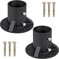 Vista 1 de Brida de base de 3 pulgadas, brida de piso de poste de valla de eslabones de cadena, soporte de hormigón sólido pesado para sostener