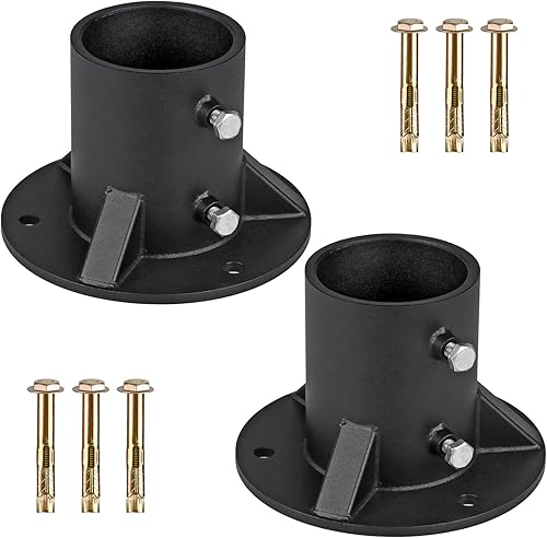 Brida de base de 3 pulgadas, brida de piso de poste de valla de eslabones de cadena, soporte de hormigón sólido pesado para sostener la