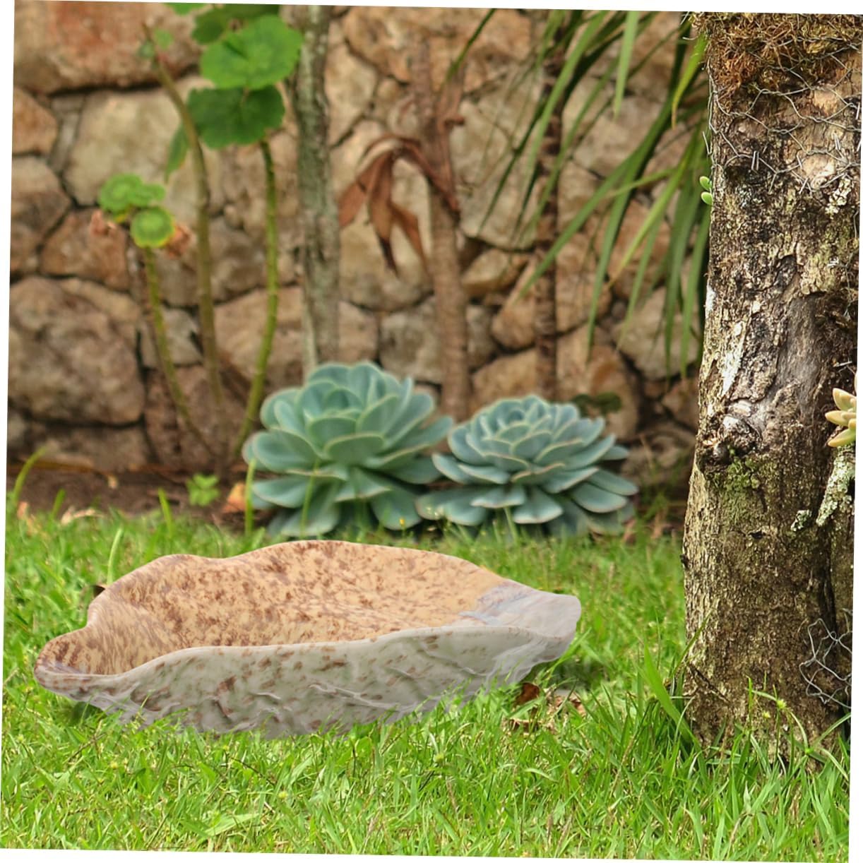 MERRYHAPY Ceramic Butterfly Feeder Water Bowl Outdoor Butterflies and Bees Feeding Tray Garden Decor Decor