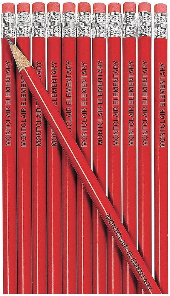 Fun Express Personalized Pencils (Red), 24 Pieces