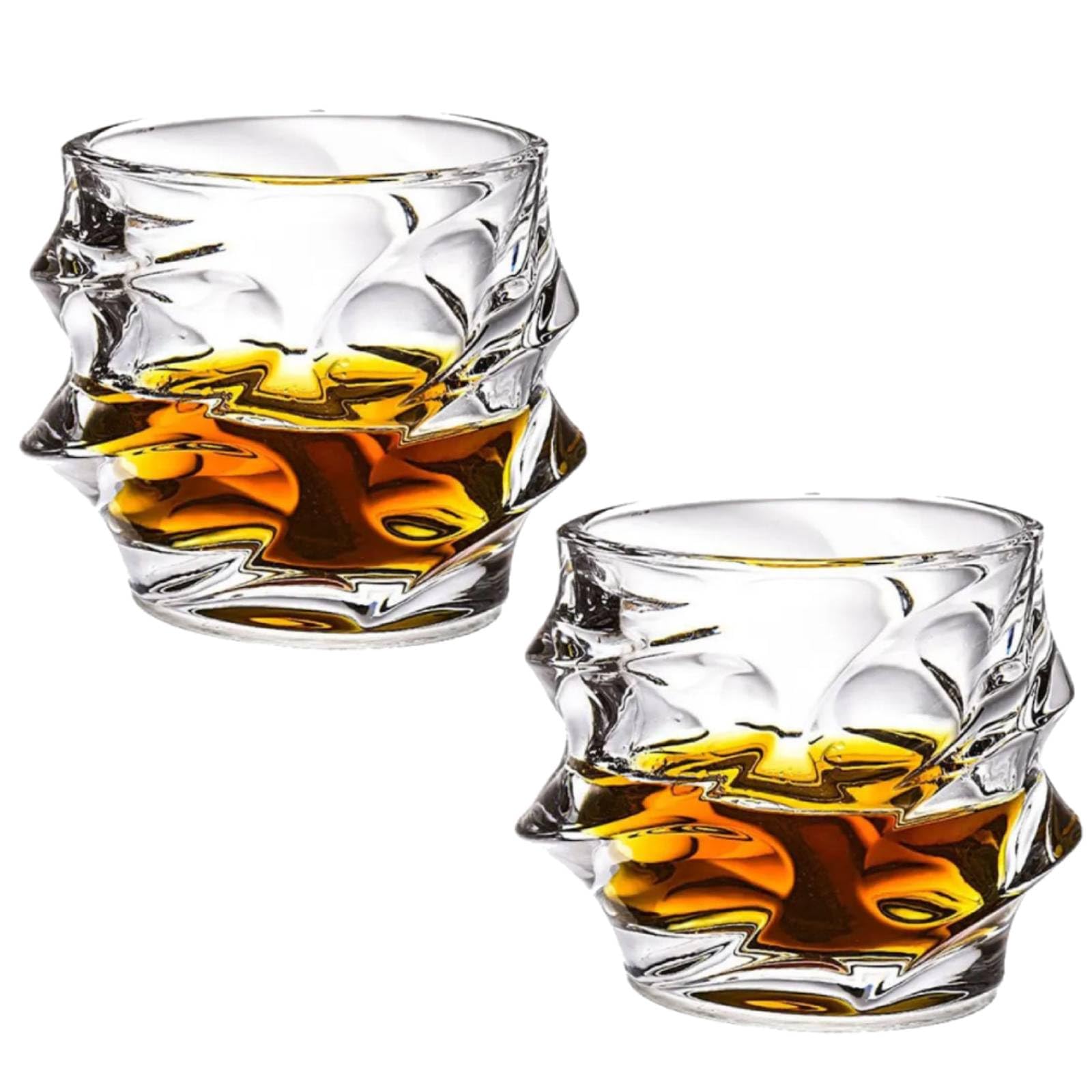 Tsuki Glass Whiskey Glasses, Japanese Crystal Whisky Glass,Old Fashioned Whiskey Glasses, Heavy Crystal Bar Glassware, Bourbon Gifts for Men Wine Glass Set, NEW Rocks Glasses Set (2Pcs)