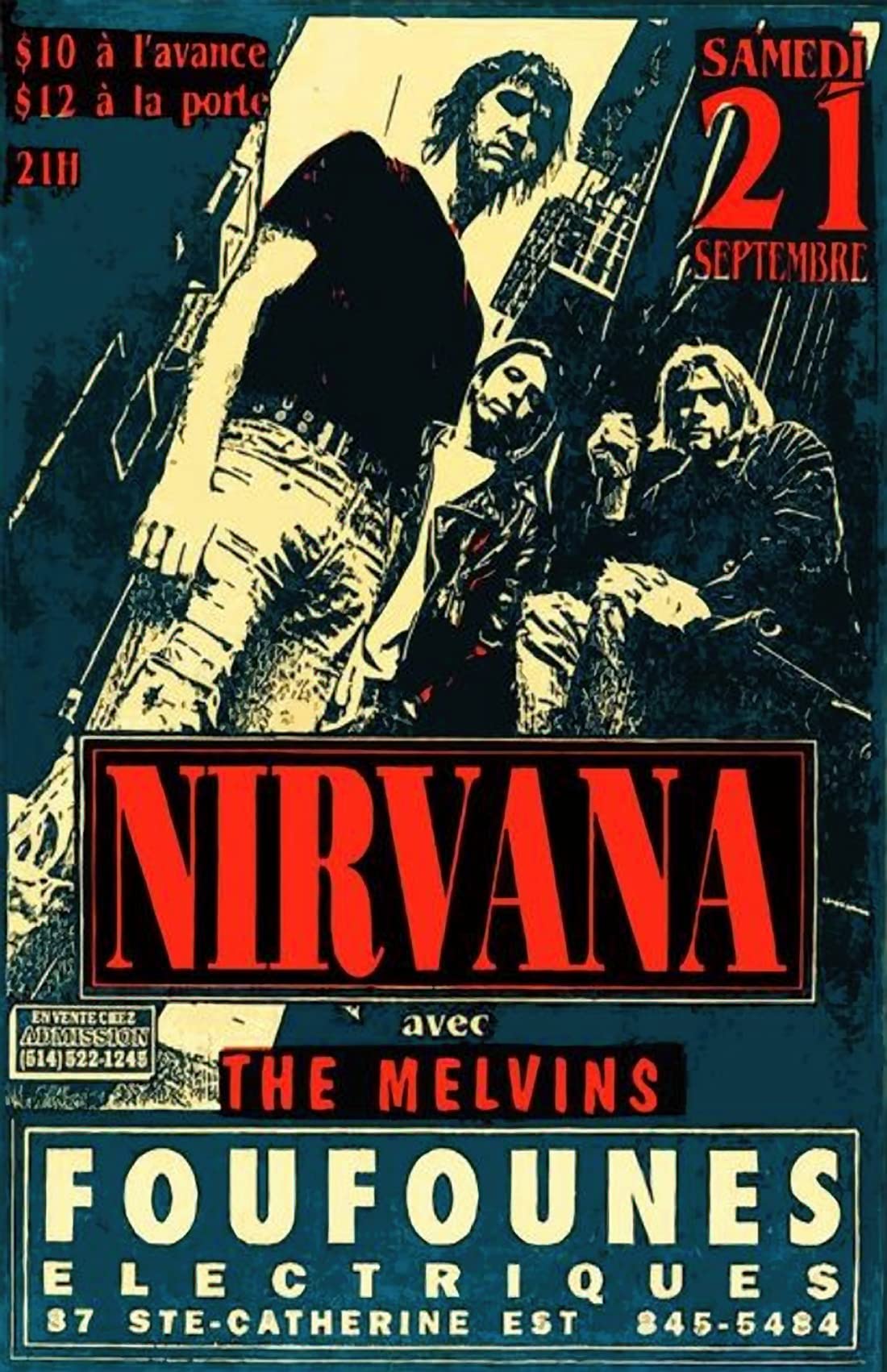 BUY ART FOR LESSBUY ART FOR LESS Officially Licensed Nirvana French Promo Art Poster - 24 x 36 Inch - Decorative Print - Poster Paper - Ready to Frame