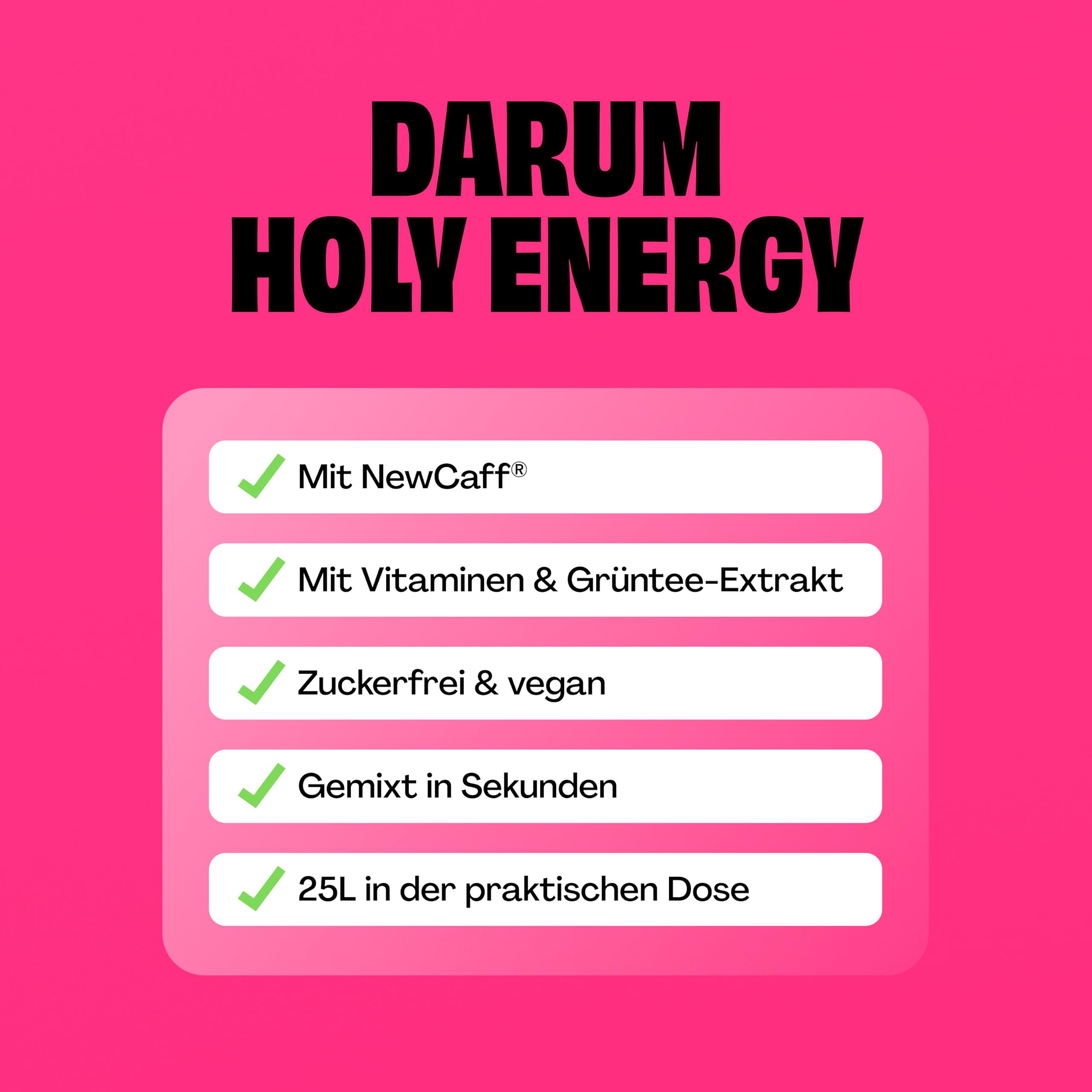 HOLY Energy ‘Raspberry Raptor’ Booster mit Himbeer & Yuzu Geschmack - 50 Portionen mit NewCaff & Grüntee Extrakt - Energydrink in Pulverform - Vegan mit 100% natürlichen Fruchtaromen