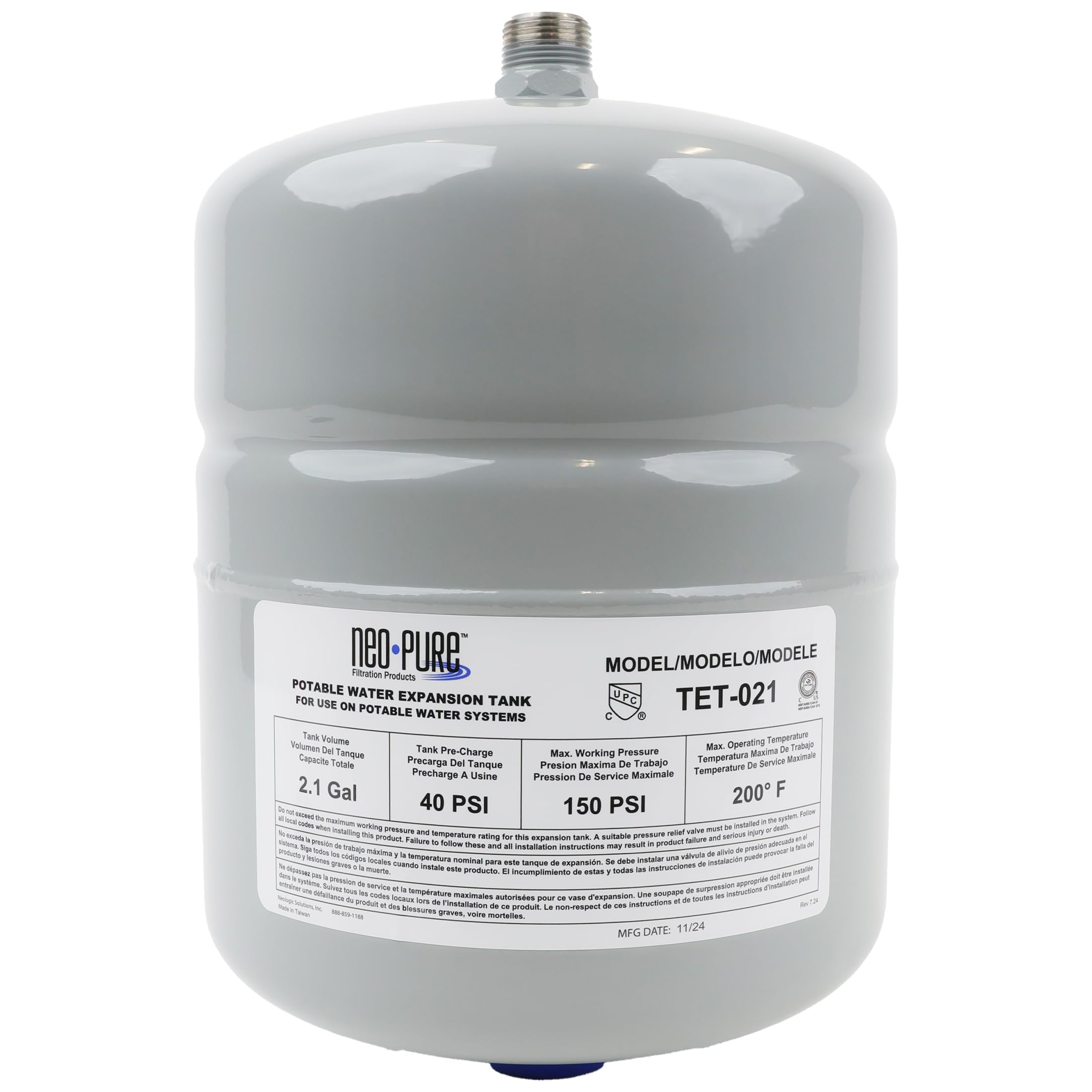 Neo-Pure 2.1 Gal Thermal Expansion Tank