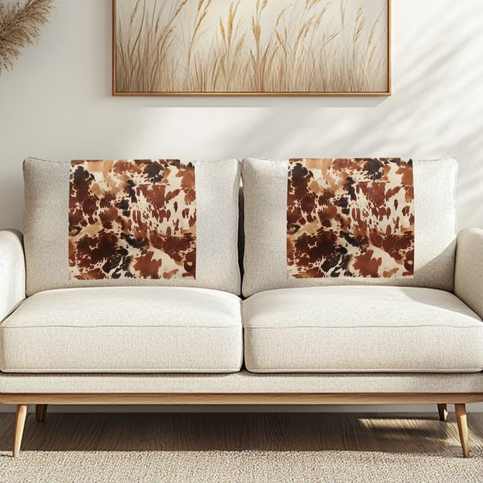 NETILGEN Brown Cowhide Recliner Slipcovers Recline Headrest Cover Sofa Armchair Headrest Cover Lounge Chair Headrests Protector Covers 42x66.5 CM 2 Pack — image 1