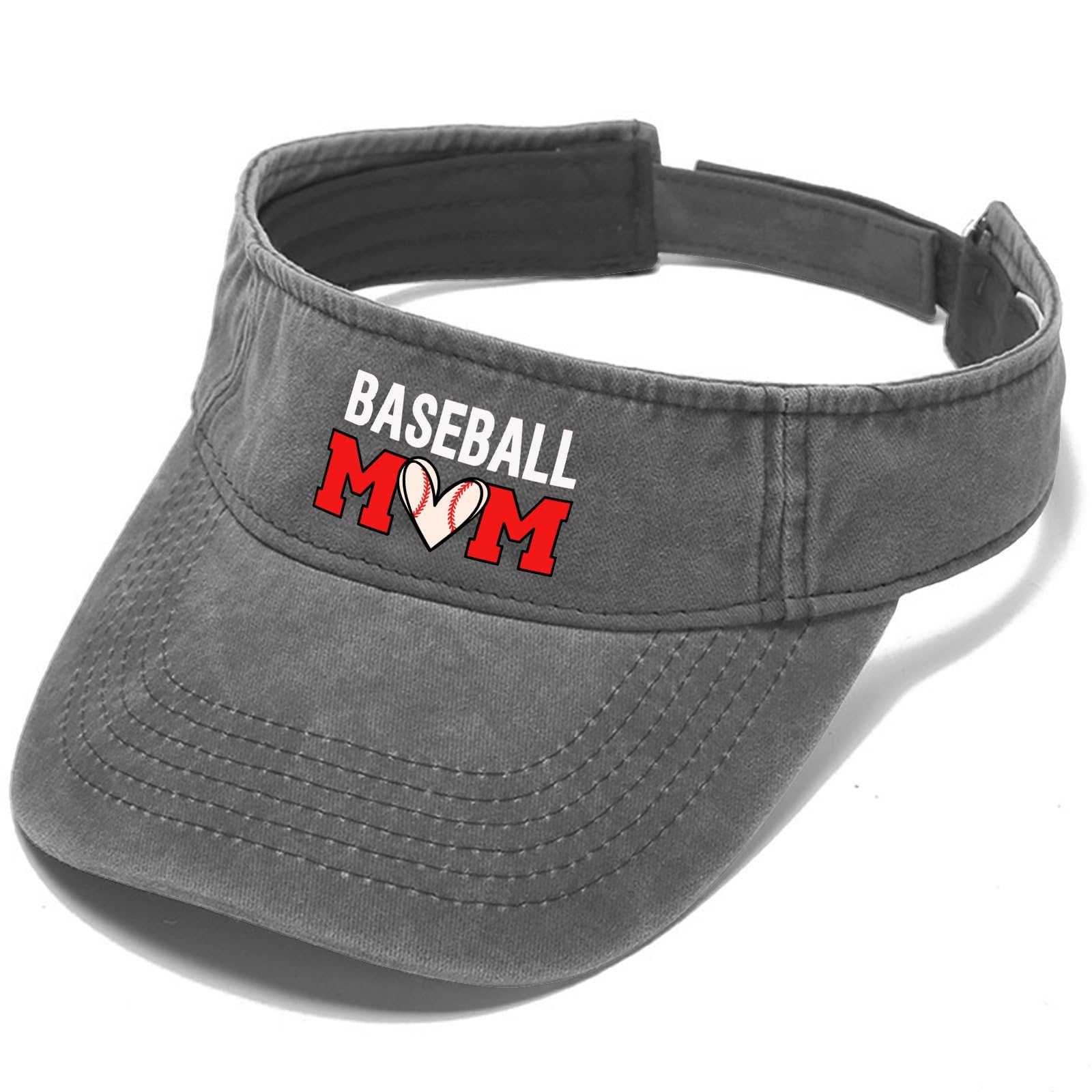 Baseball Mom Hat Sun Visors for Teens Ponytail Hats Reversible Visor Sun Hats Light Grey