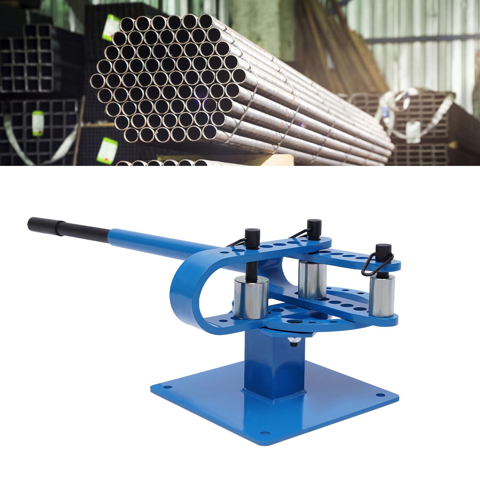 Manual Pipe Bender, Heavy-Duty Tube Bender for Round, Square & Flat Pipes 5/16