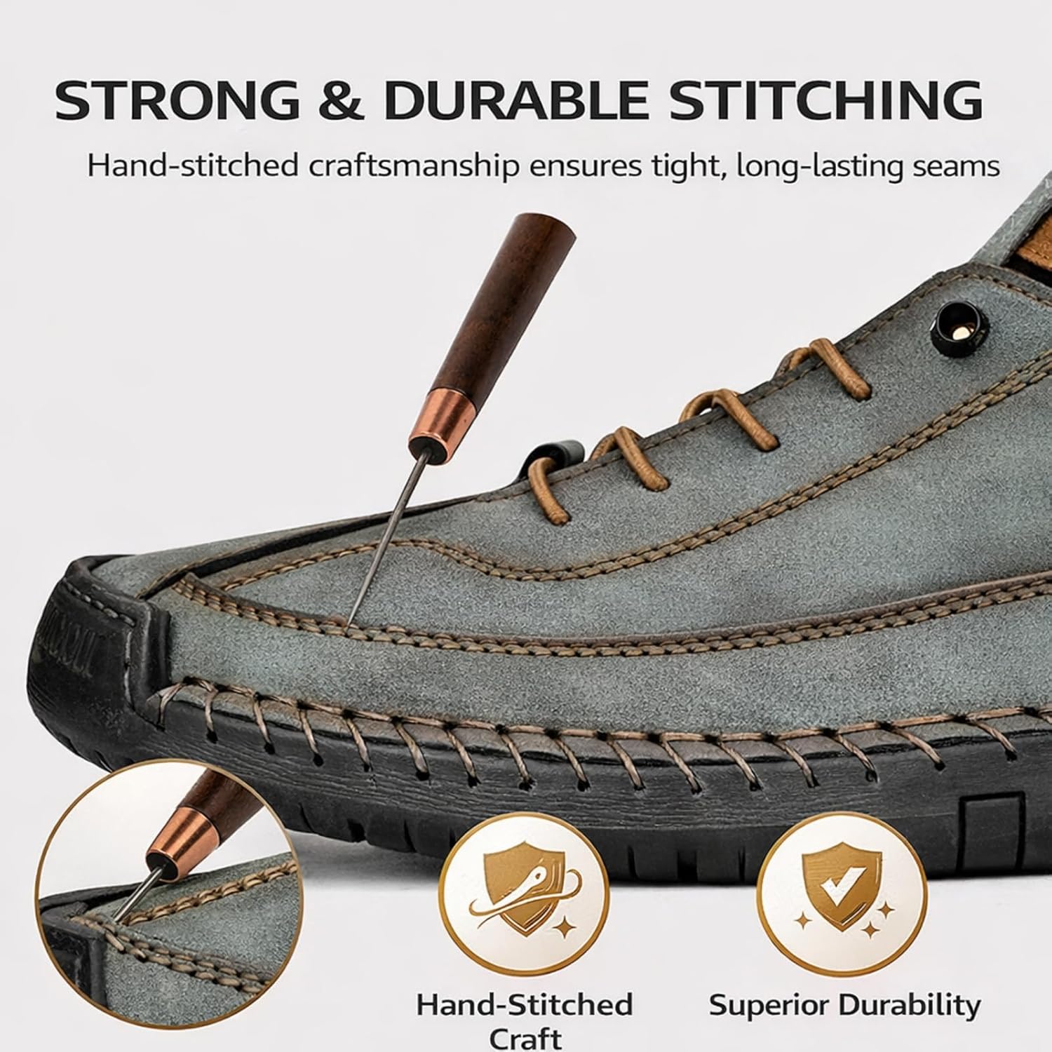 Women's Comfort-Support Sneakers, Handmade Leather Orthopedic Comfy Shoes Slip On Mid top Walking Driving Flats Casual Ankle Chukka Boots