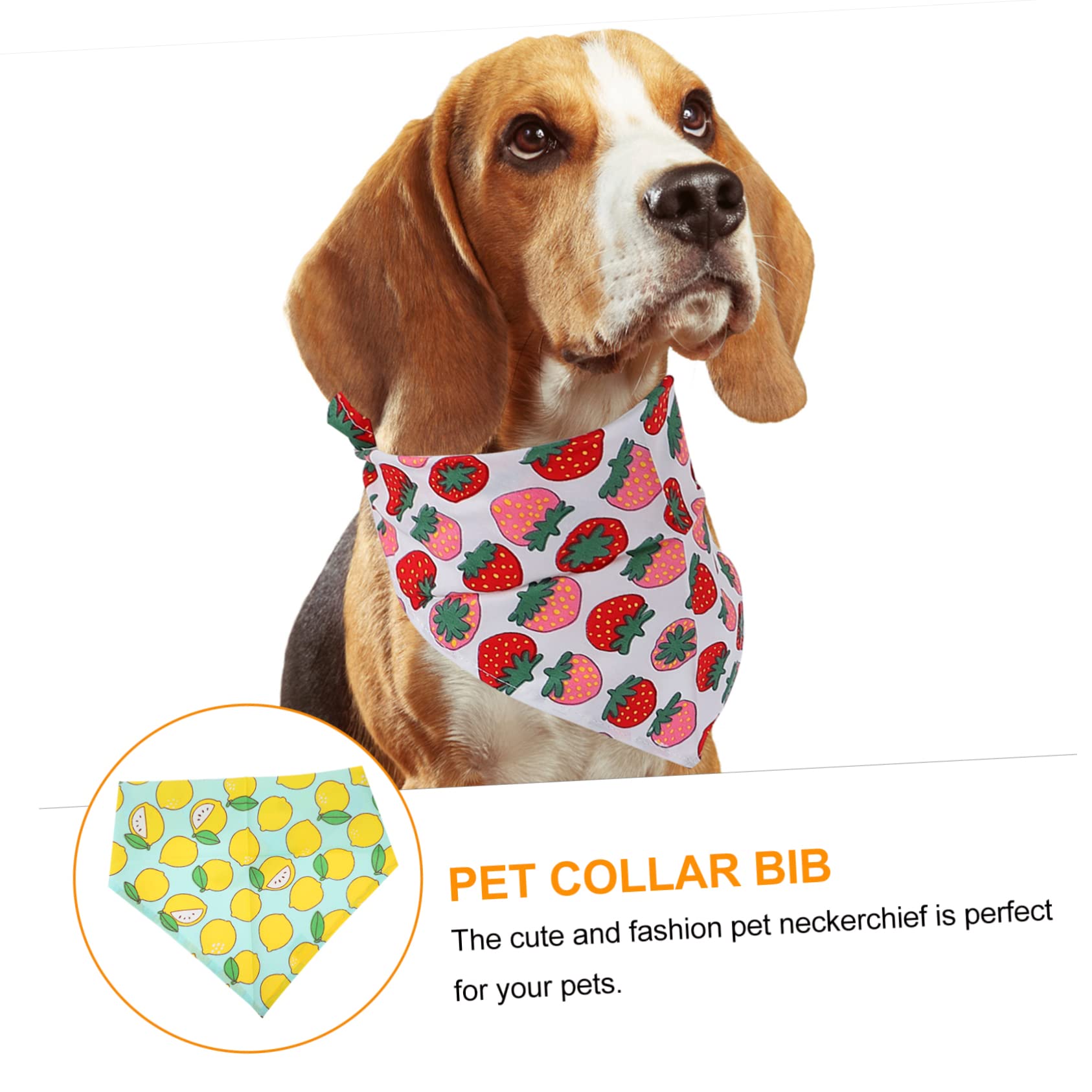 INOOMP 15pièces Bandanas pour Chien Respirant Écharpes Colorées pour Animaux Prévention Salive Et du Déversement Set De Motifs Fruits