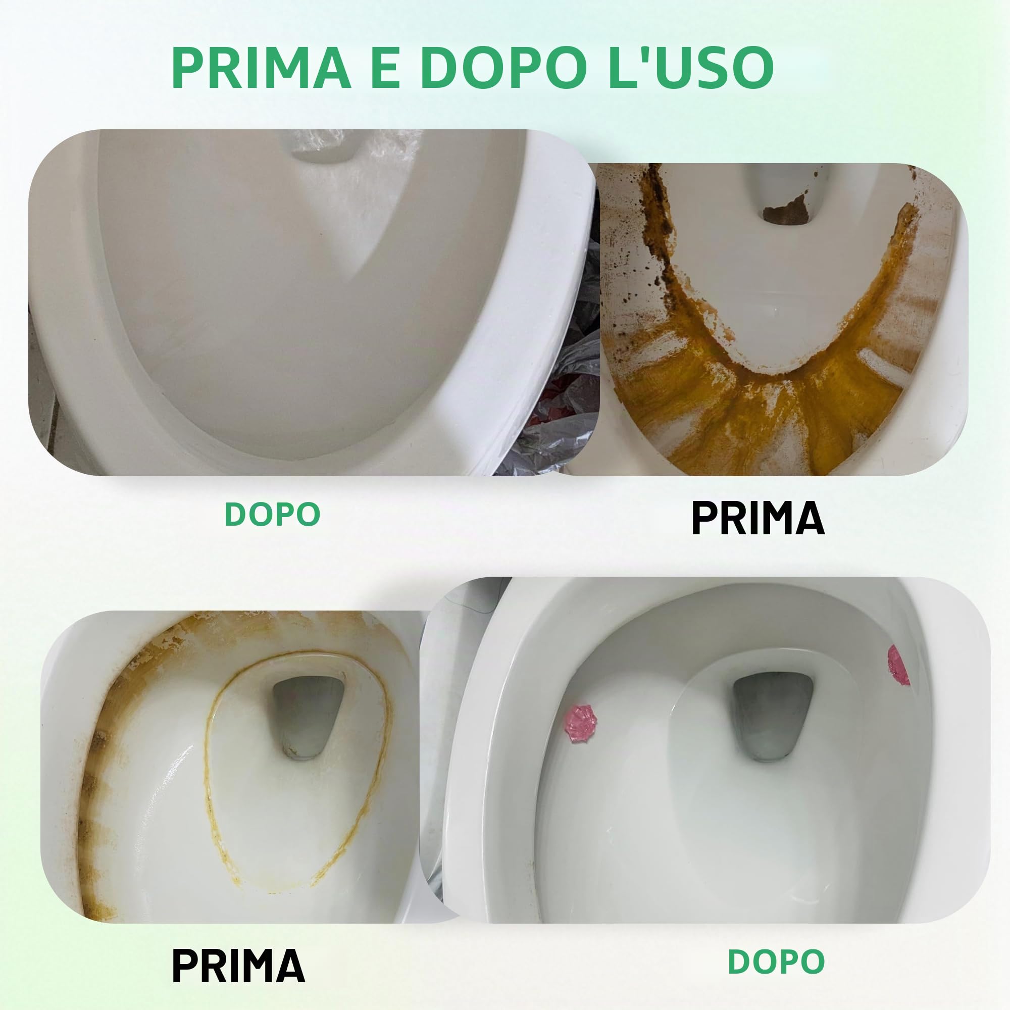 Pietra pomice per la pulizia del water, detergente per WC, rimozione di calcare, depositi di calcare e ruggine adatto per la pulizia della toilette (1 powder+2 Pumice)