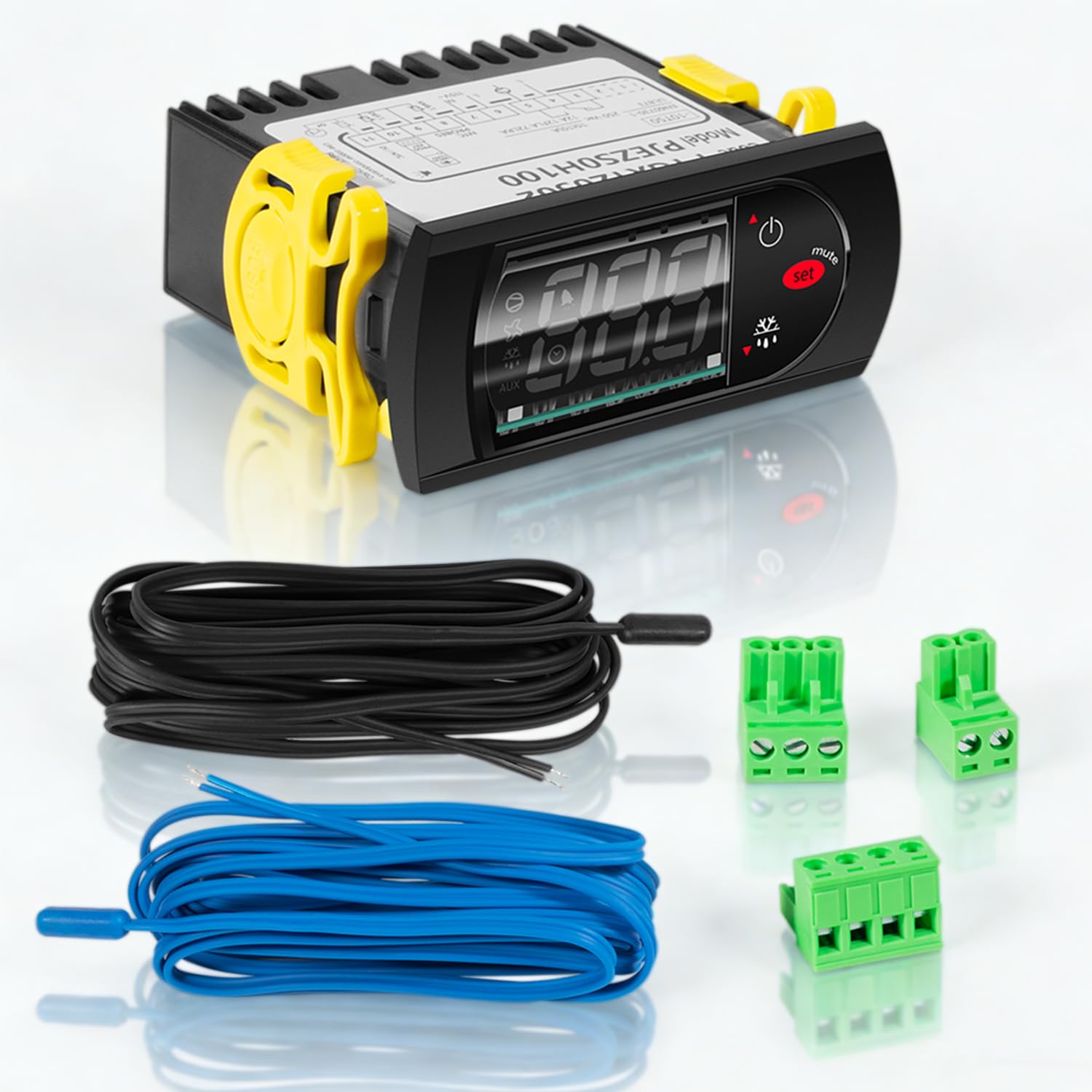 PJEZS0H100 Temperature Controller, 115V, Black