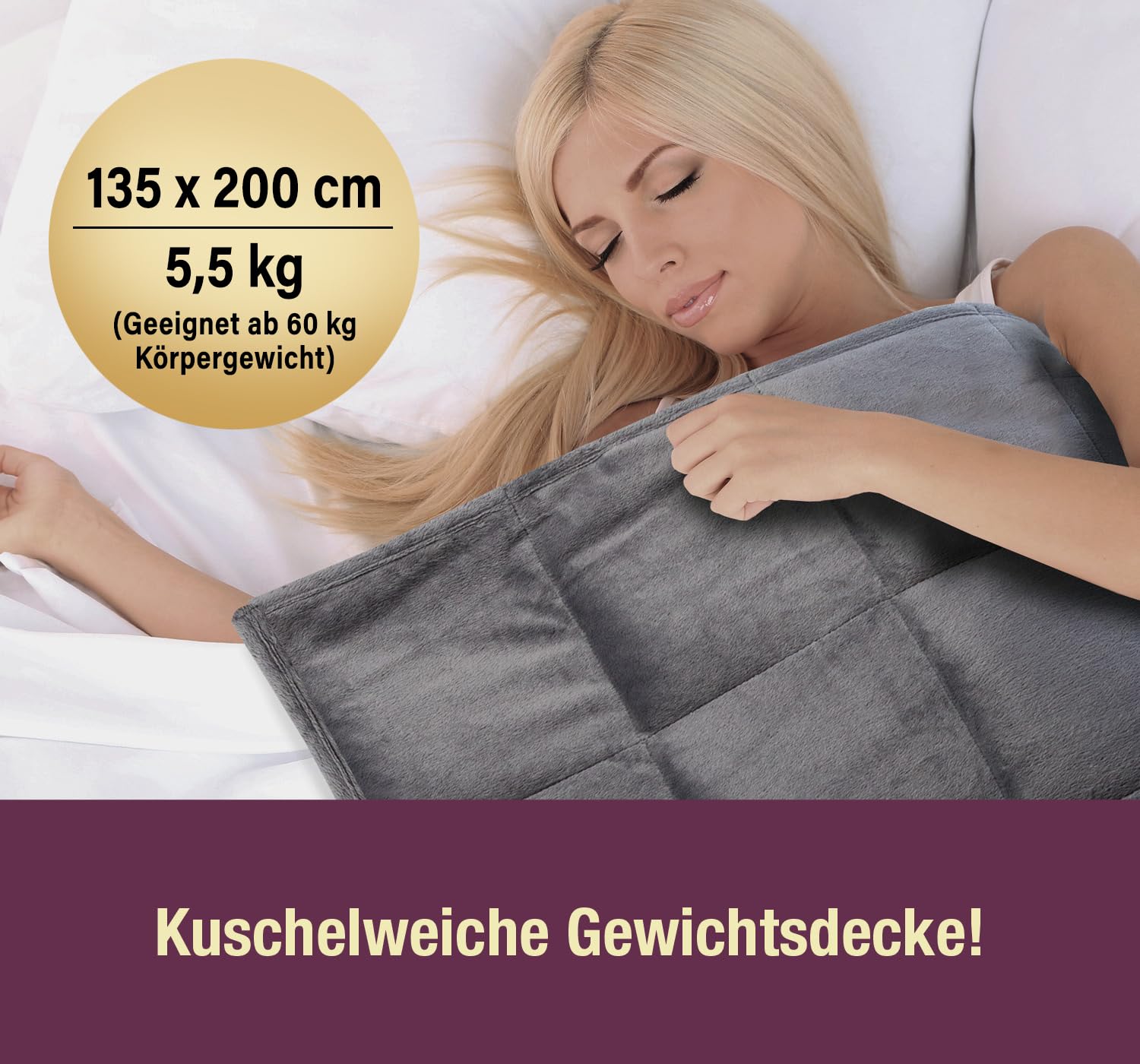 Koc obciążeniowy [5,5 kg] ciężki koc – Koc terapeutyczny – Heavy Blanket – Weighted Blanket – Anti Stress – obciążona kołdra