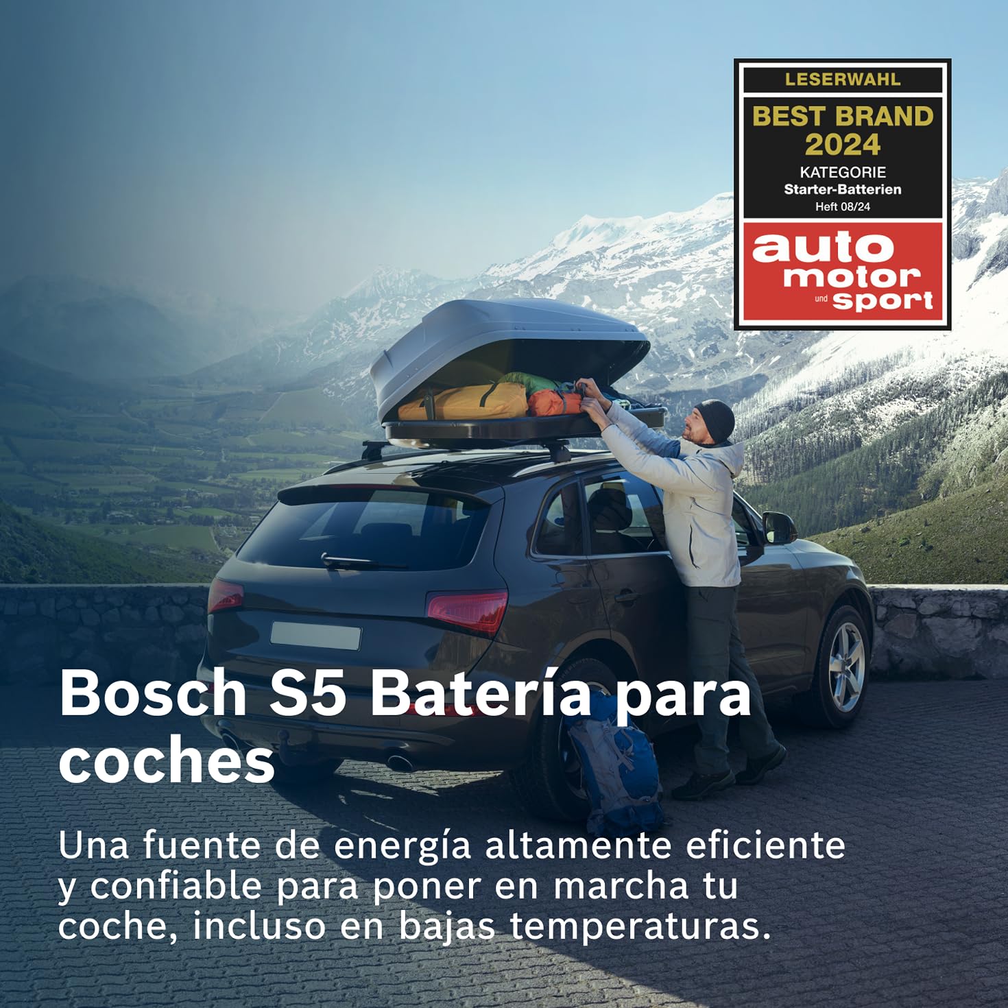 Bosch S5 008 Batería para Coche 77 A/h - 780 A - 12 V, de Plomo-Ácido para Vehículos sin Sistema Start/Stop, Polaridad Izquierda (-) Derecha (+), para Autos con Alta Demanda Eléctrica