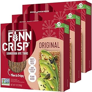 Finn Crisps Original Rye Crispbread 7oz | Thin, Crispy Rye Flatbread Crackers | Multipack of Authentic Finnish Sourdough Crispbread | Whole Grain Rye Crackers [3 Boxes x 7oz]