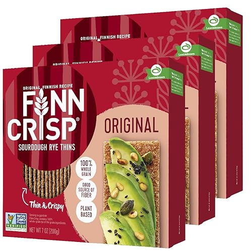 Vista 9 de Finn Crisp Original Rye Crispbread de 7 onzas, Pedido al Por Mayor de 18 Paquetes Galletas de Pan Crujiente de Centeno Delgadas y Crujientes