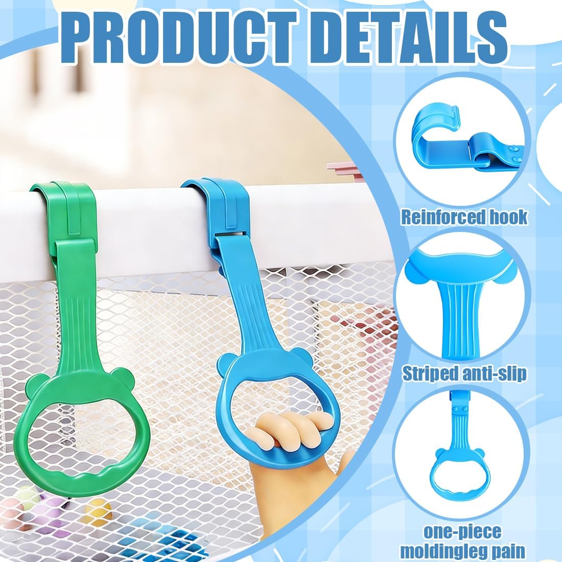 4 Piece Ring Playpen for Baby, Multicoloured Rings for Baby Bed and Plastic Cradle Playpen, Suitable for Infants, Young Children, Learn Standing