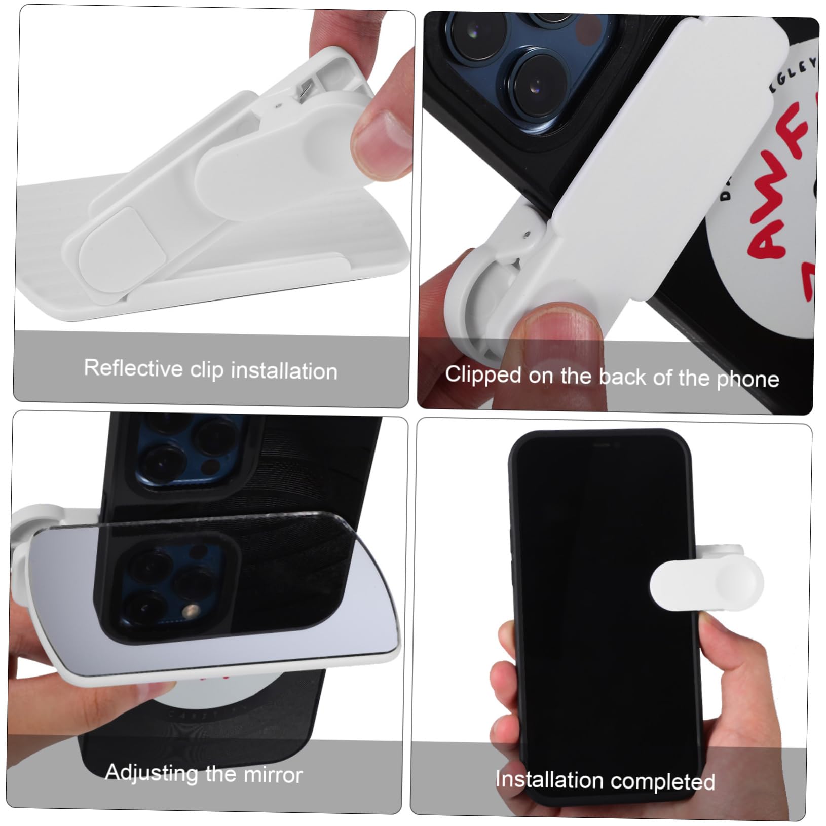 Housoutil 2 Pcs Selfie Reflector White Set Smart Mirror Mobile Phones Mirrors Cell Phone Smart Phone Mirror for Phone Mirror for Smartphone Phone Vlog Mirror Phone Glass Camera Mirror Rear