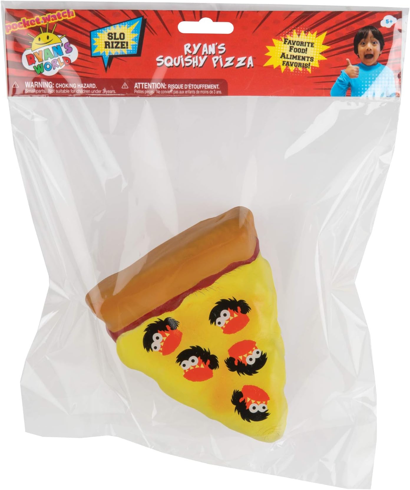 Orb Toys Ryan's World Squishy Pizza, Brown, Yellow, Orange, Black