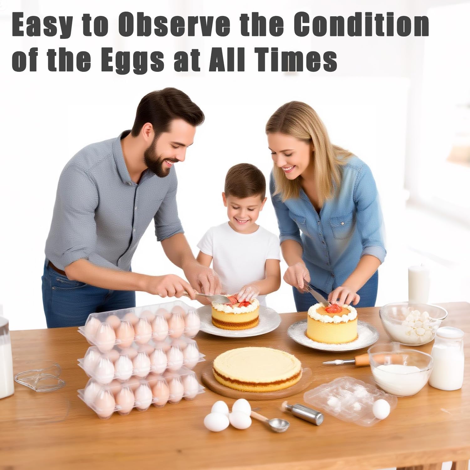 60 Pack Plastic Egg Containers, 12-Egg Capacity (2x6 Grids), Bulk Egg Holders for Fridge, Poultry Farms, and Market Use – Large and Durable Design