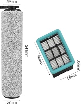Roller Brush Filter Set for Bissell for CrossWave HF2 3845N 3831 Easy Replacement Effective Cleaning 241x57mm 4 Pieces