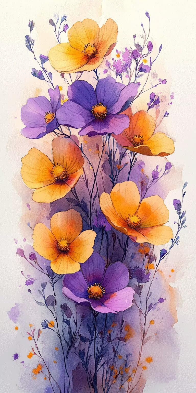 Pintar por Numeros Adultos planta Lienzos 70x140cm, flor, k-494