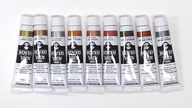 Turner Acrylic Gouache, 0.7 fl oz (20 ml), Special Color Set (Metallic Series 9 Colors)