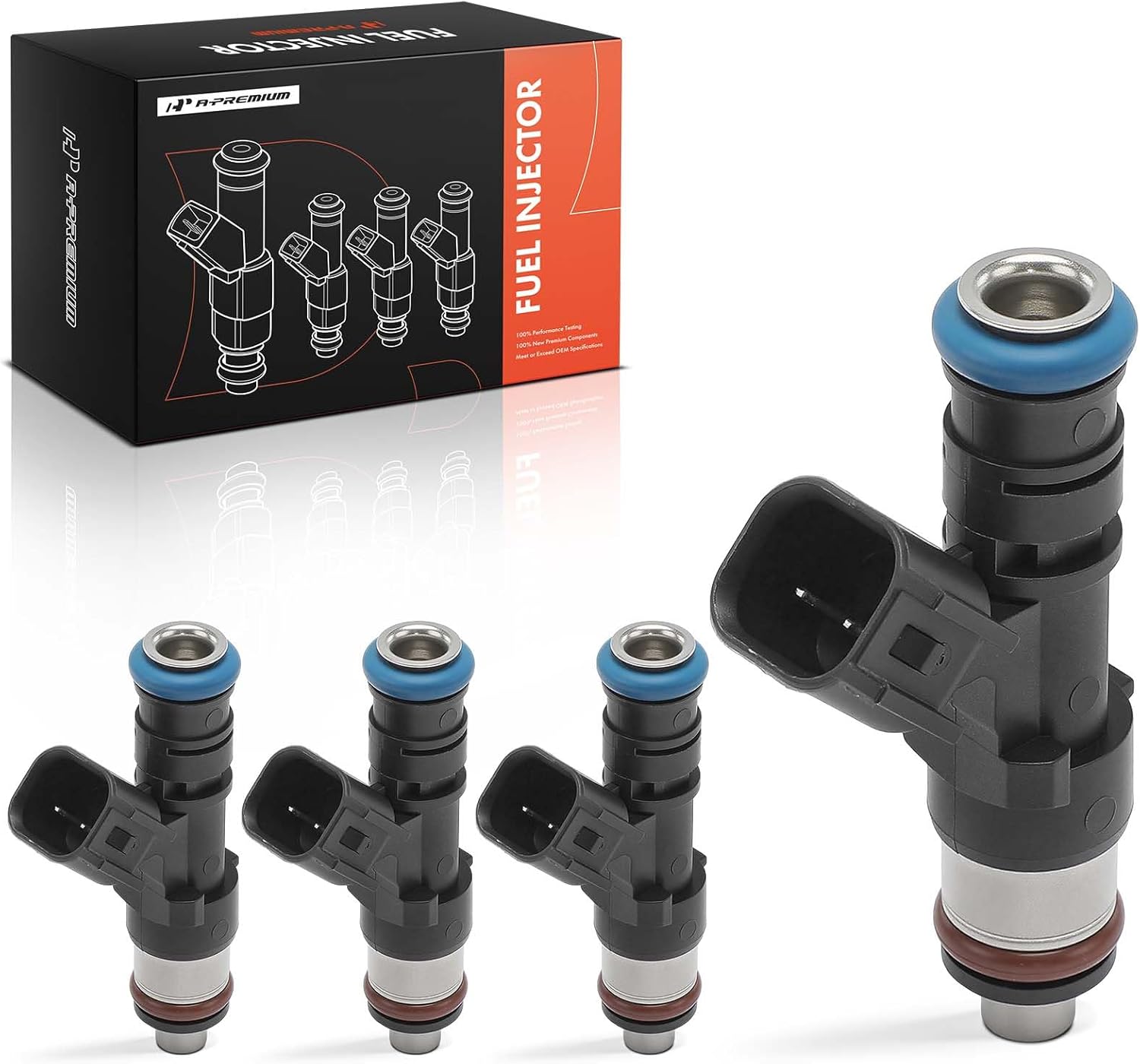 A-Premium Fuel Injectors Set of 4 Compatible with Ford Fiesta 2012-2019, 1.6L, Naturally Aspirated, Replace# BE8Z9F593A, BE8Z9F593B