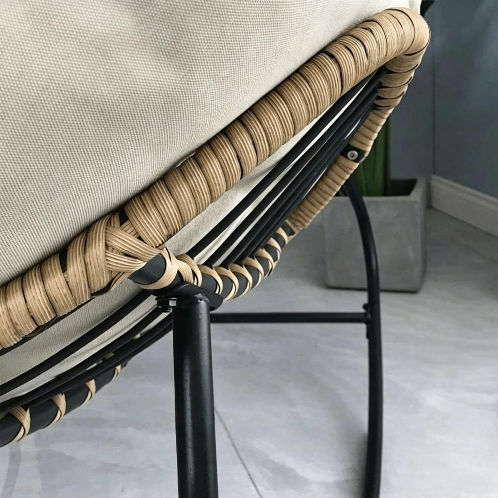 Fotel Bujany na Patio, Wygodne Duże Szerokie Fotele na Patio z Poduszką
