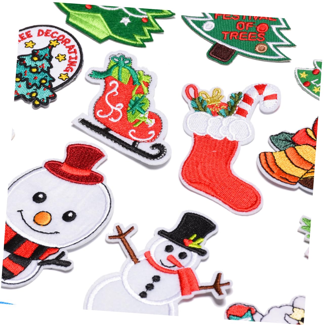 EXCEART 3 Sets Zum Aufnähen Von Weihnachtsapplikationen Stickerei-flicken Für Kleidung Hüte Jeans Zum Reparieren Von Weihnachtsdekorationen 34 Stück * 3