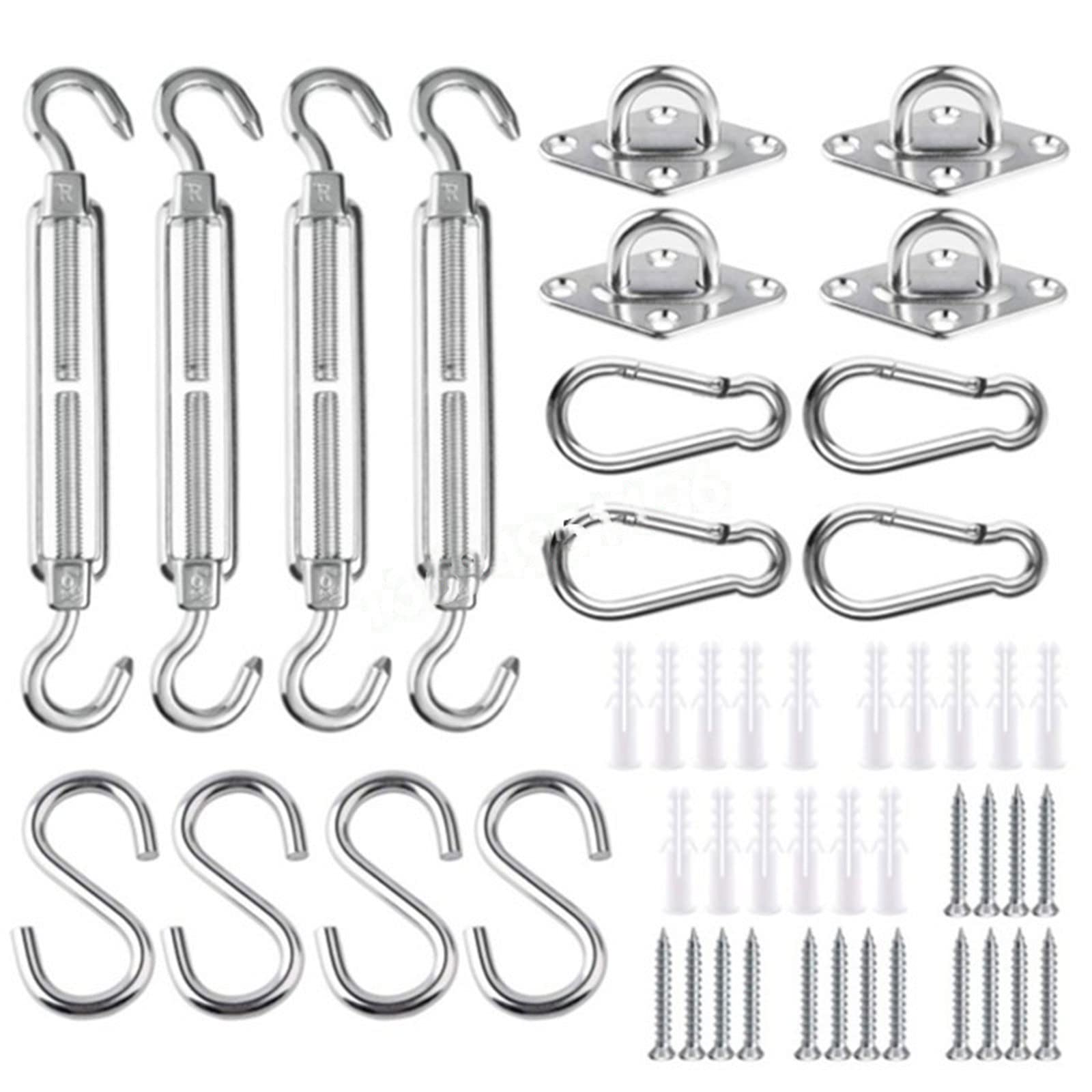 Stainless Steel Shade Sail Hardware Kit Rustproof Outdoor Rectangle Awning Attachment Set For Sun Shade Sail Canopy Fitt Sun Shade Sail Hardware Kit Rectangle Heavy Duty Stainless Steel