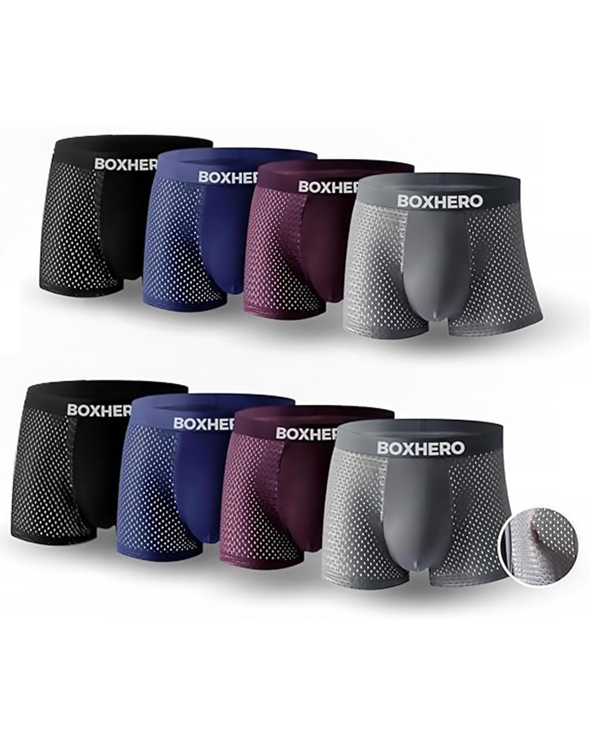 Boxhero 2025 Upgrade Bamboo Boxer Briefs- Breathable Mens Underwear Built-in with 3D Pouch Comfortable Underwear for Men