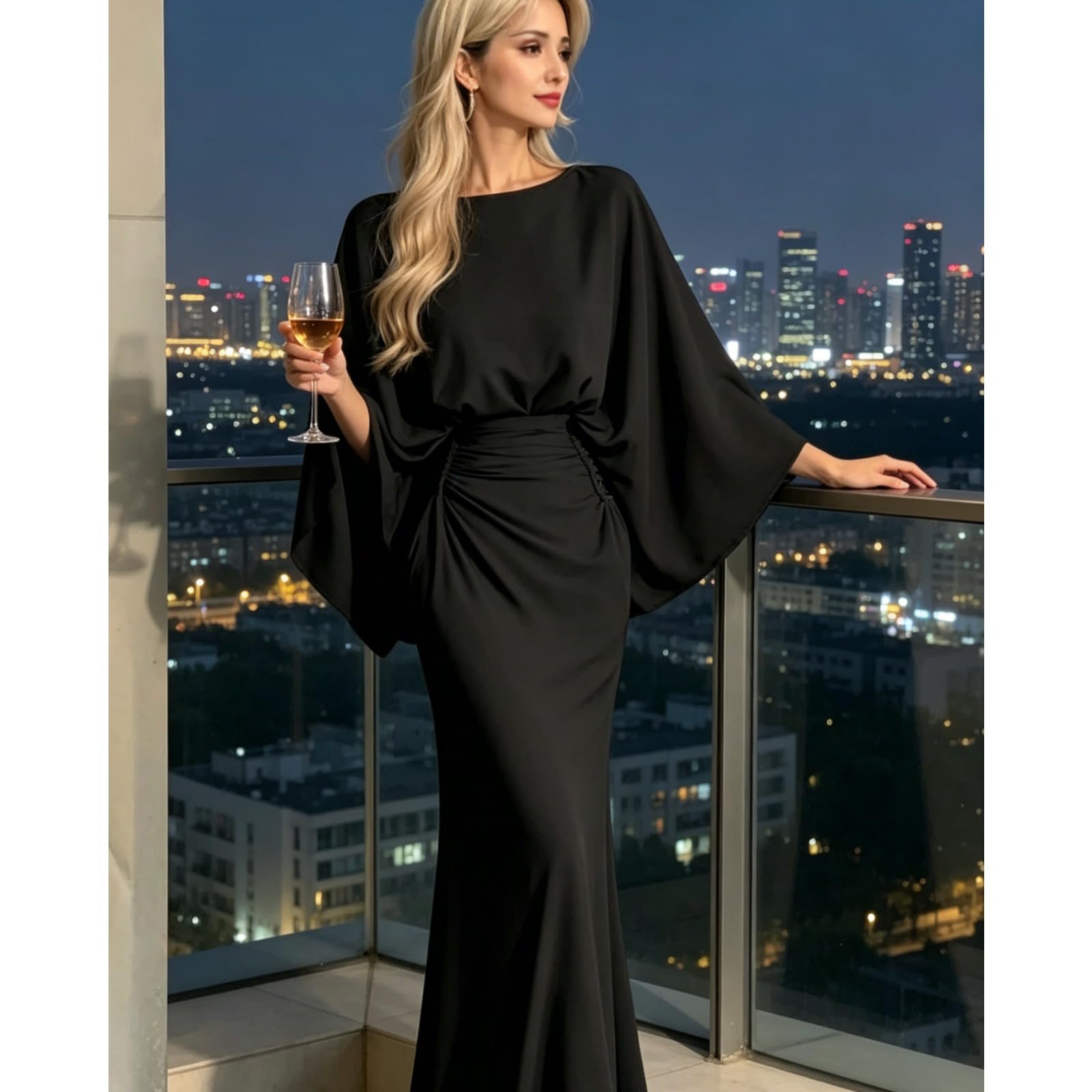 Damskie sukienki dla matki panny młodej z długim rękawem topy maxi długie rozcięcie bodycon spódnice długa syrenka suknia formalna
