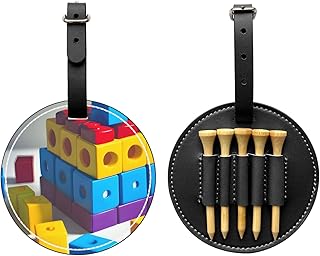 WBQLSL Bolsa de almacenamiento para camisetas de golf con estampado de bloques de construcción coloridos, diseño ligero para un almacenamiento rápido de camisetas