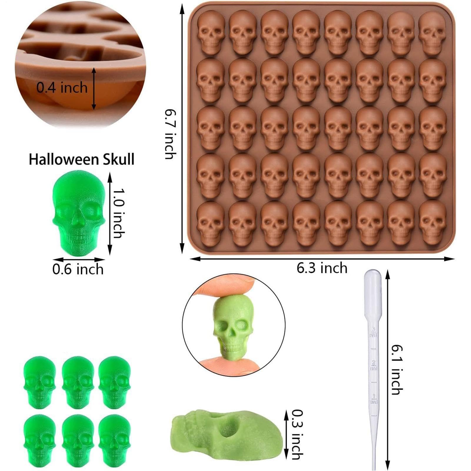 a Forma di Teschio da Forno Silicone Riutilizzabile Antiaderente Fai da Te | Forme artigianali in silicone per Caramelle Biscotti Torta Decorazione Snack per Cani Pasticceria