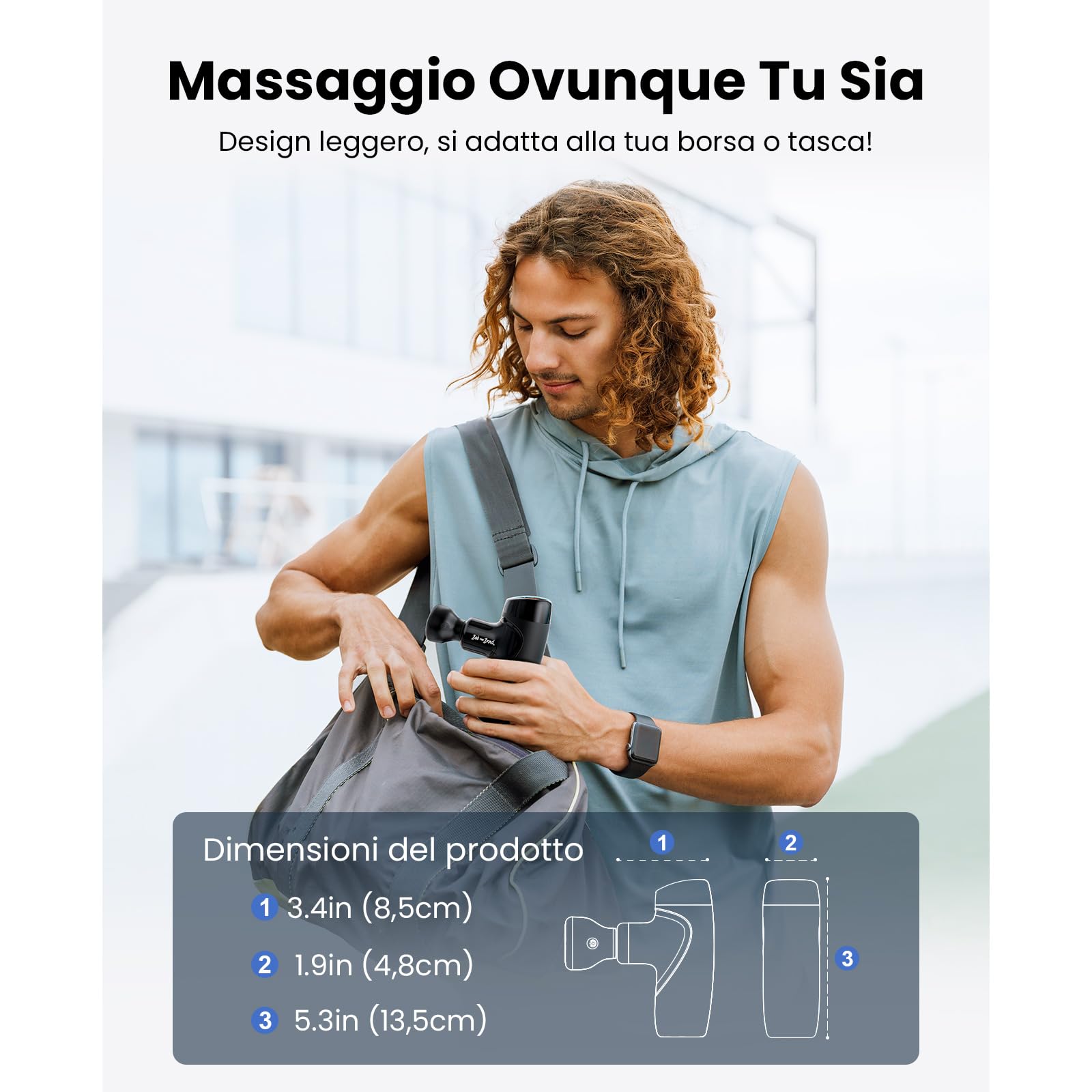 Pistola Massaggio Muscolare con Terapia Termica - Bob and Brad M7 Plus Massaggiatore Muscolare Profondo - Pistola per Massaggi a Percussioni per Alleviare Dolore e Tensioni Muscolari