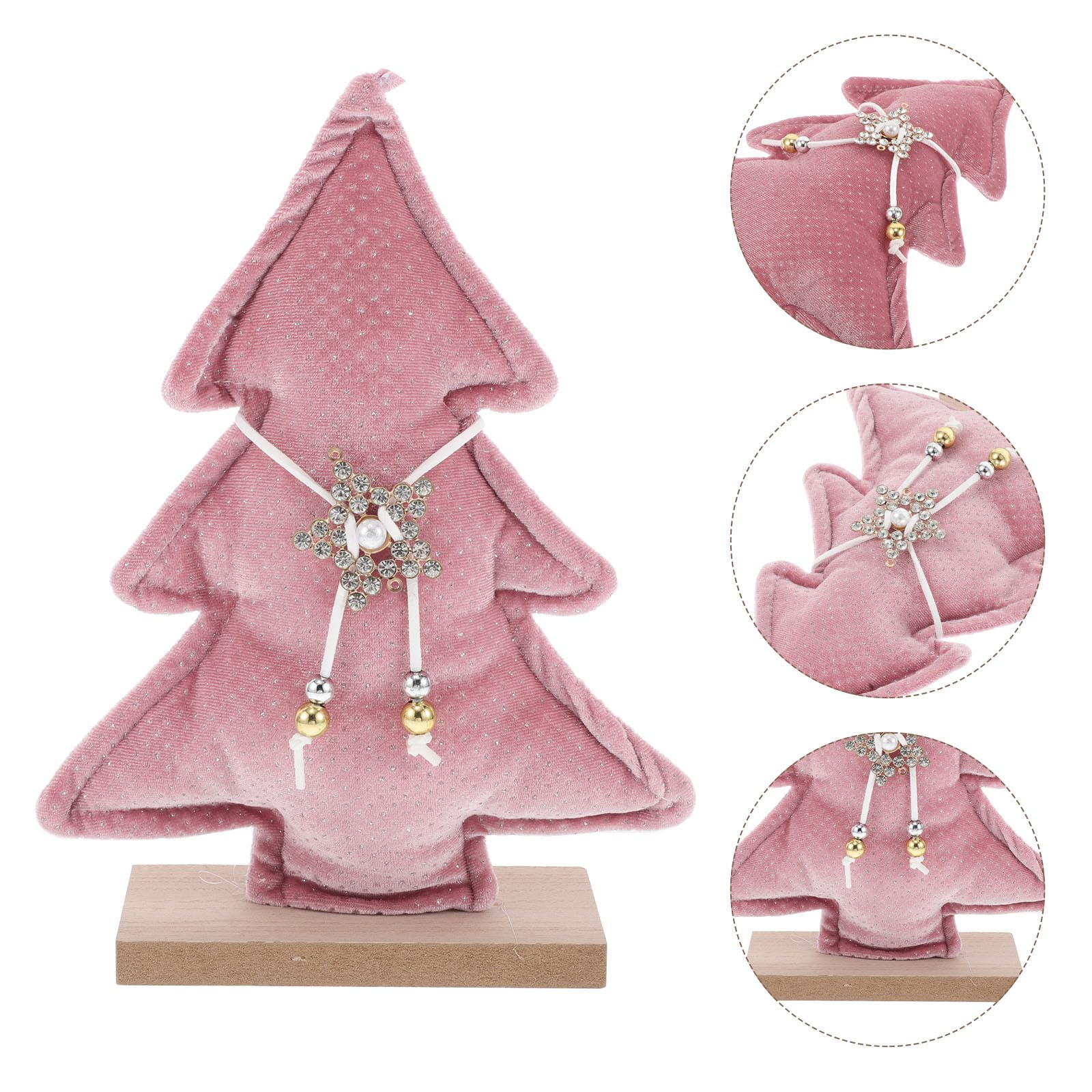 Toyvian 5 Piezas Árbol de Navidad de Mesa Rosa, Figura Decorativa Navideña
