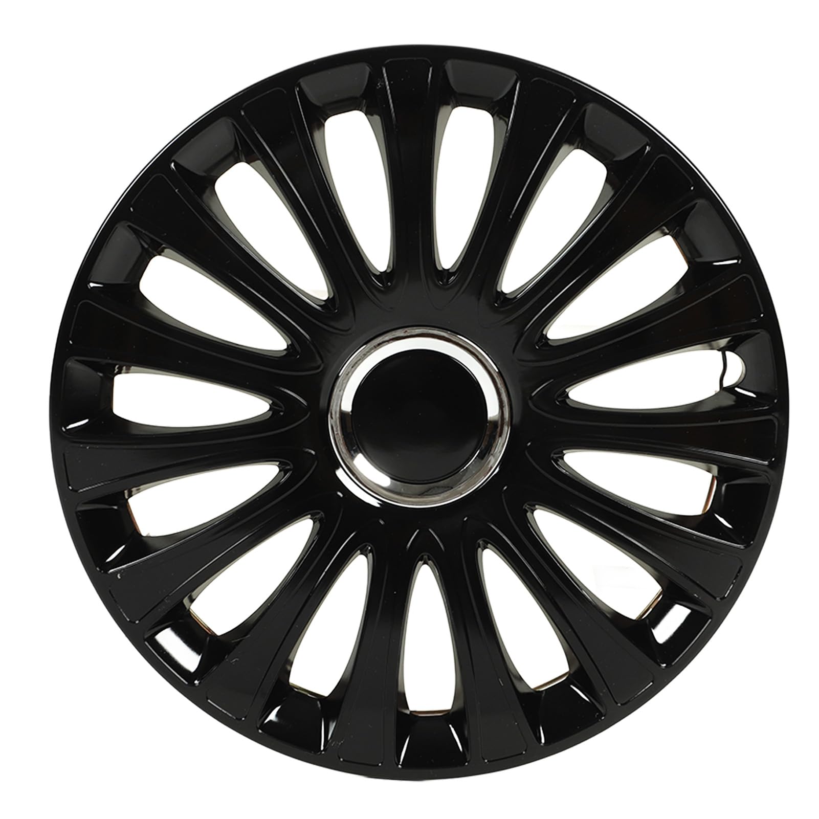 Bediffer Coprimozzo Ruota Nero Lucido da 15 Pollici, 4 Pezzi, Resistente, Design Aerodinamico, per, V40,
