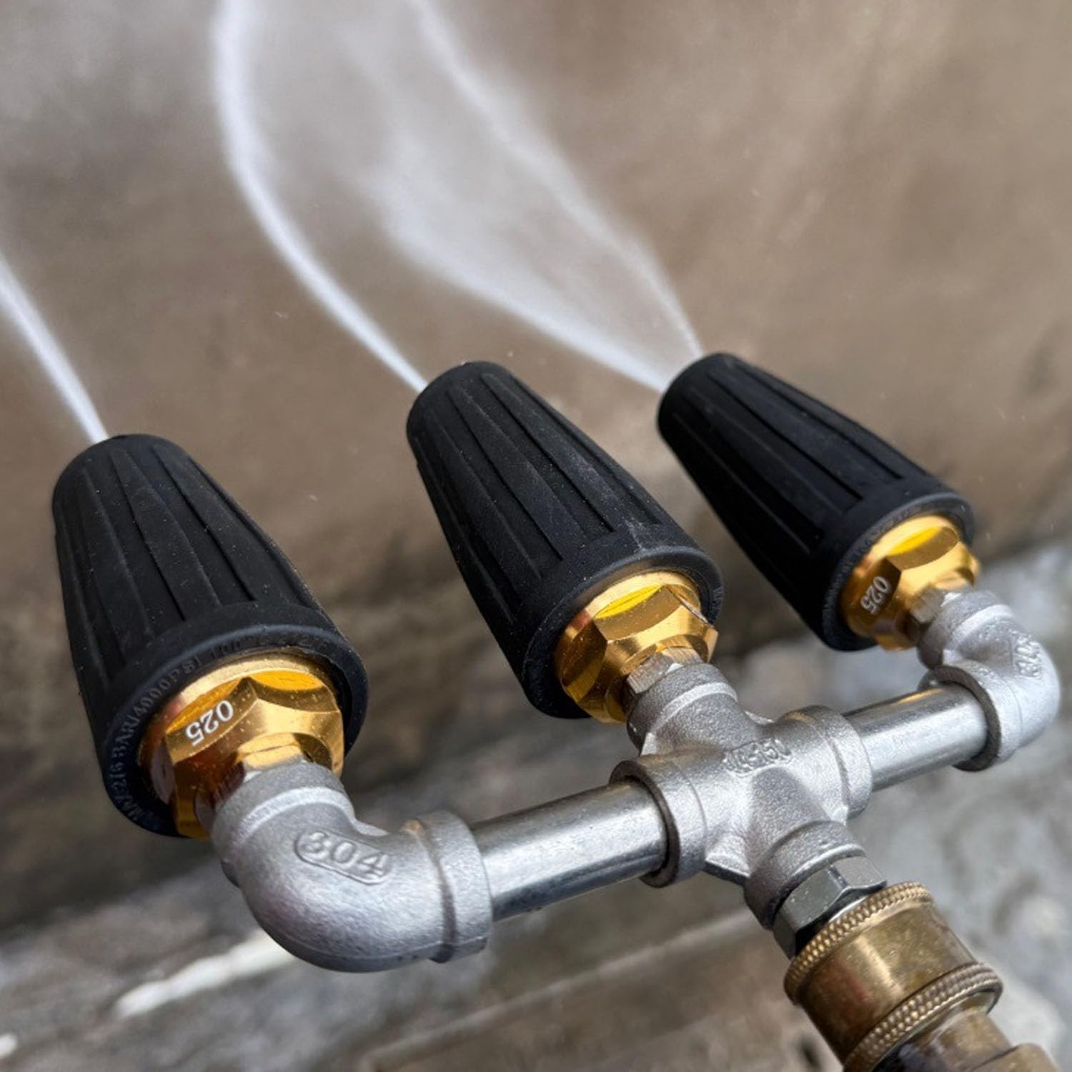 Hidrolavadora a presión de triple boquilla, triple boquilla con conector rápido de 1/4 pulgadas, boquilla turbo de 360°, 4-6 GPM, 4000 psi máximo, limpieza de alta presión de patios, pasarelas