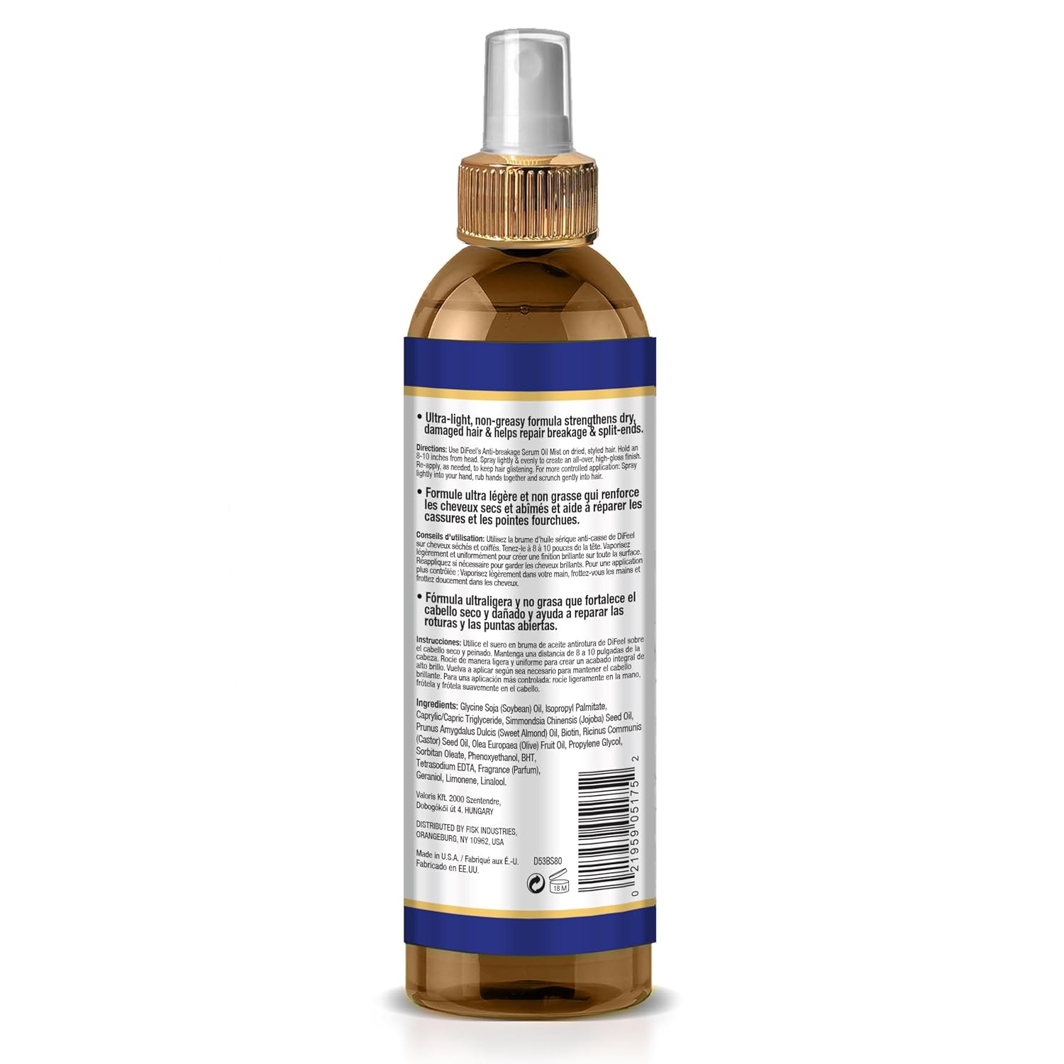 Difeel Biotin Anti-Breakage Serum Oil Mist 8 oz. - Nourishing Anti-Frizz Serum, Lighweight Hair Oil Mist for Frizz and Hair Breakage, Improves Shine