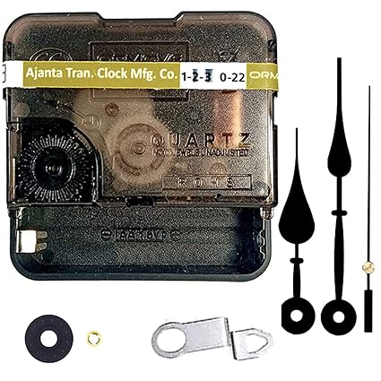 SHOP N BUY Combo of Ajanta Mfg. Battery Operated Plastic Ticking Wall Clock Movement Machine with Hands (Made in India 100%) (Black 9)