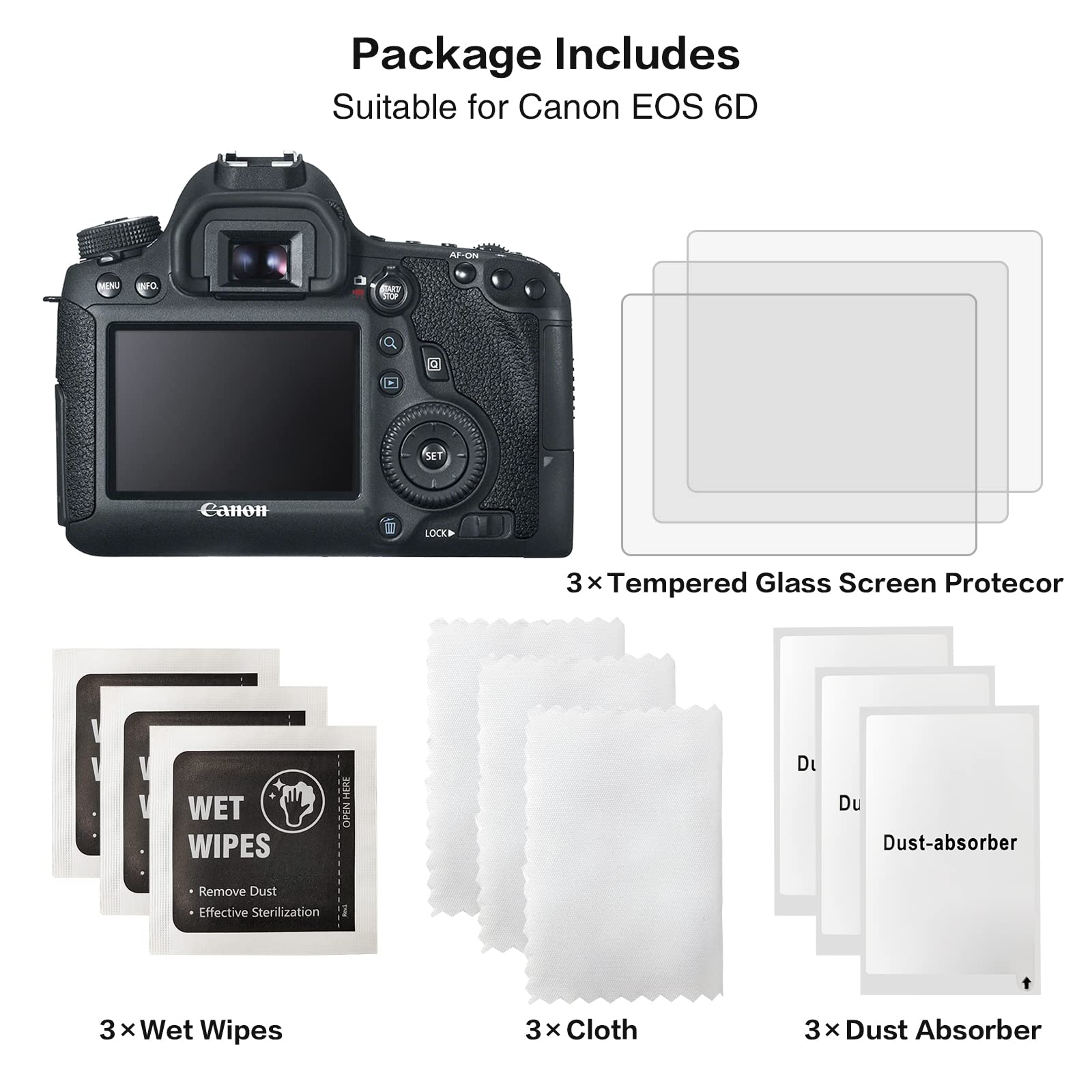 Pellicola Protettiva Vetro Temperato Per Canon EOS R100/R10 - 3 Pezzi Antigraffio 9H - Foto 6